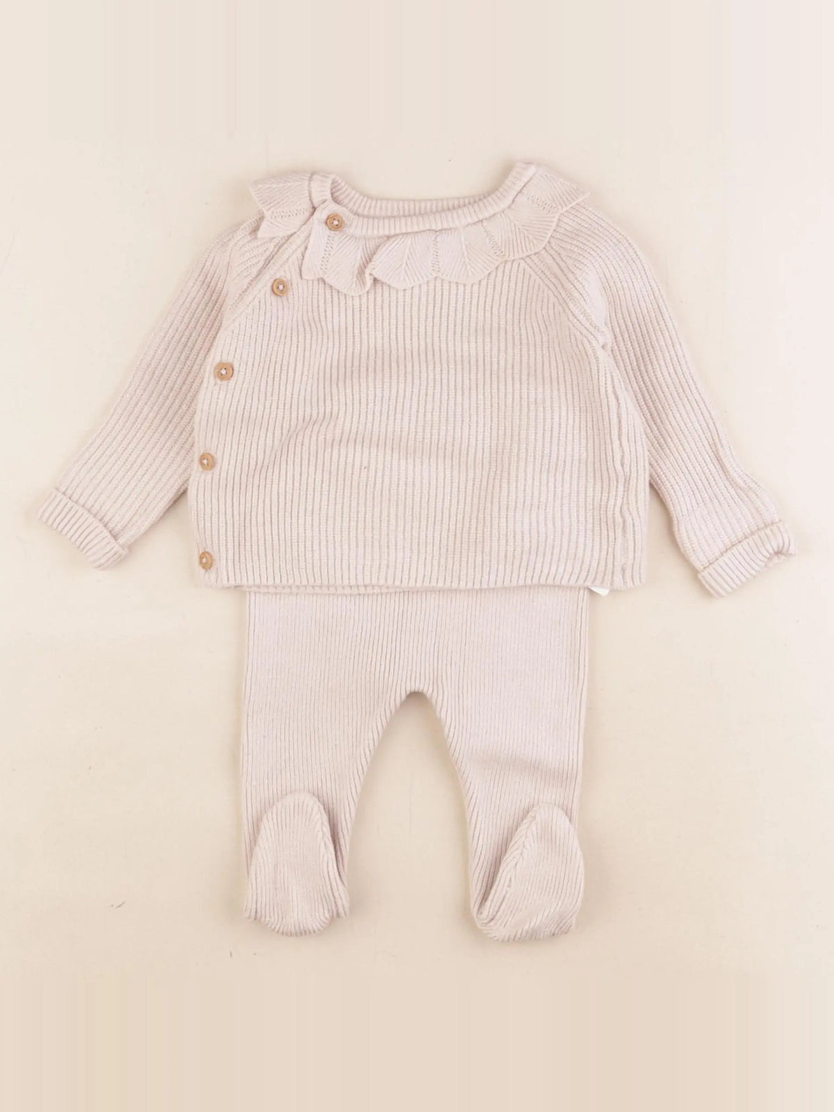 Vertbaudet - combinaison beige - 3 mois