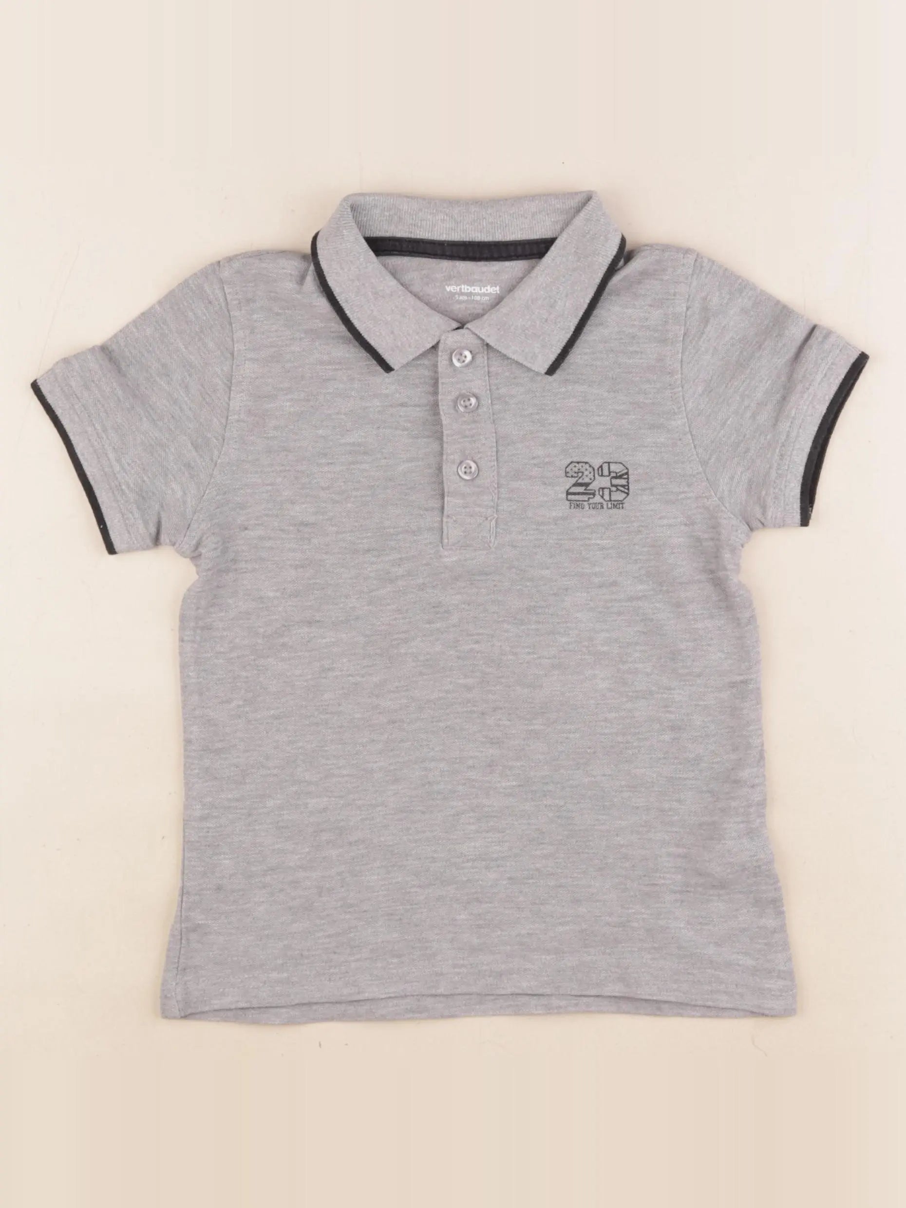Vertbaudet - polo gris - 5 ans