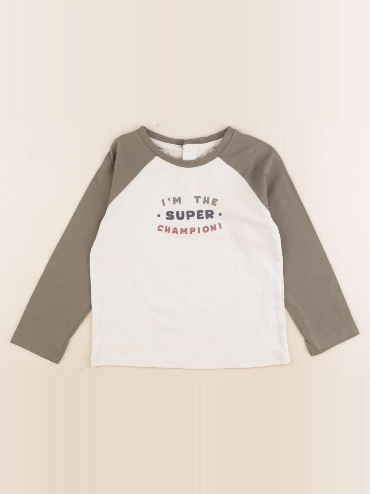 Vertbaudet - tee-shirt beige, vert - 36 mois
