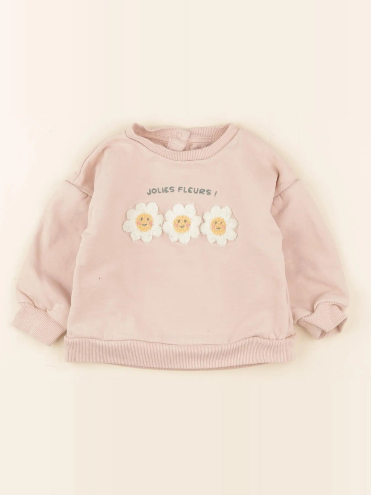 Vertbaudet - sweat rose - 18 mois