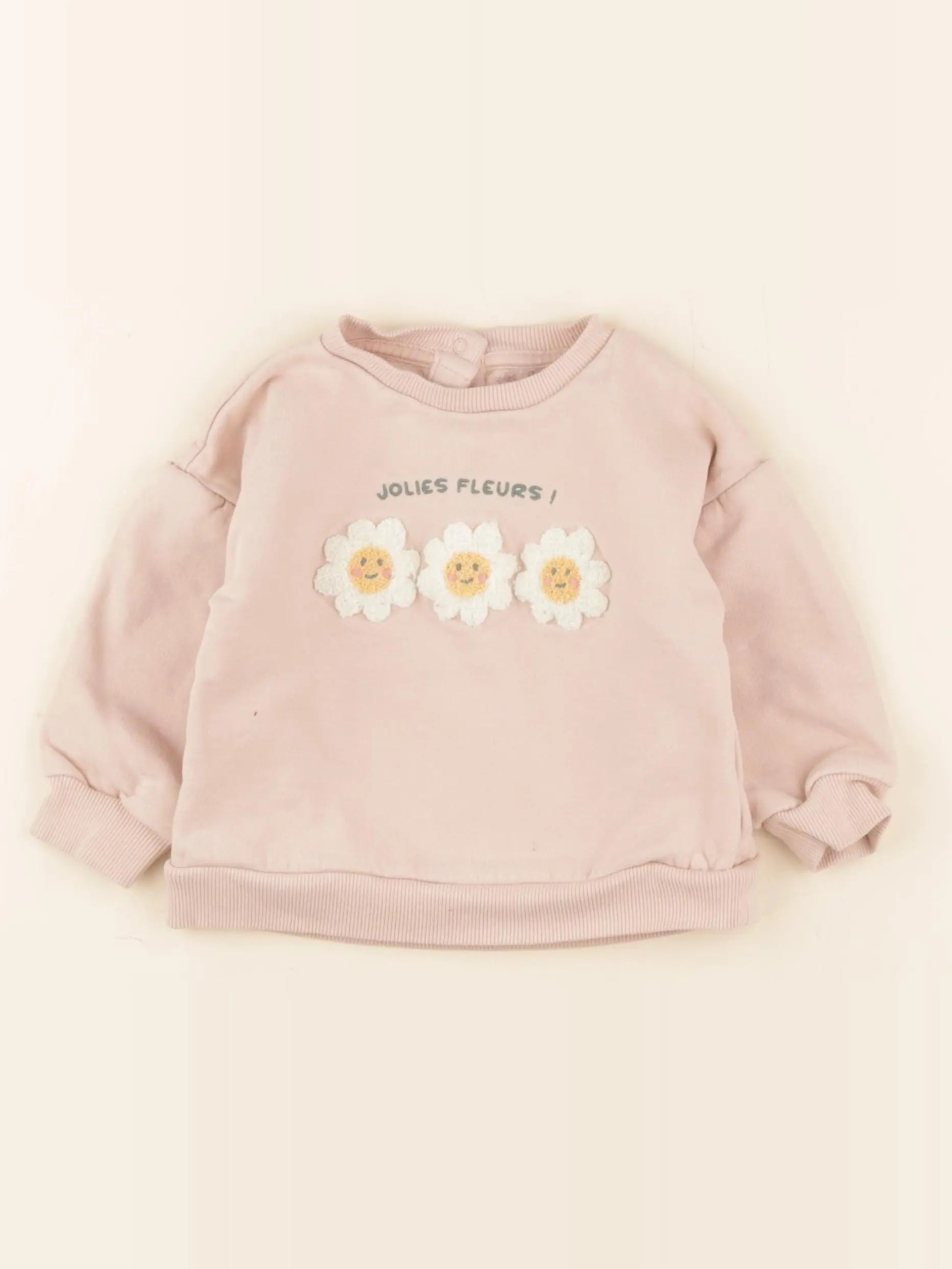 Vertbaudet - sweat rose - 18 mois