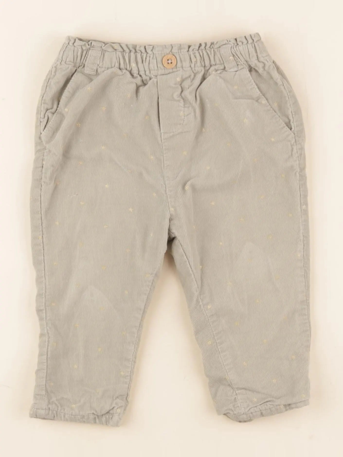 Vertbaudet - pantalon vert, or - 18 mois