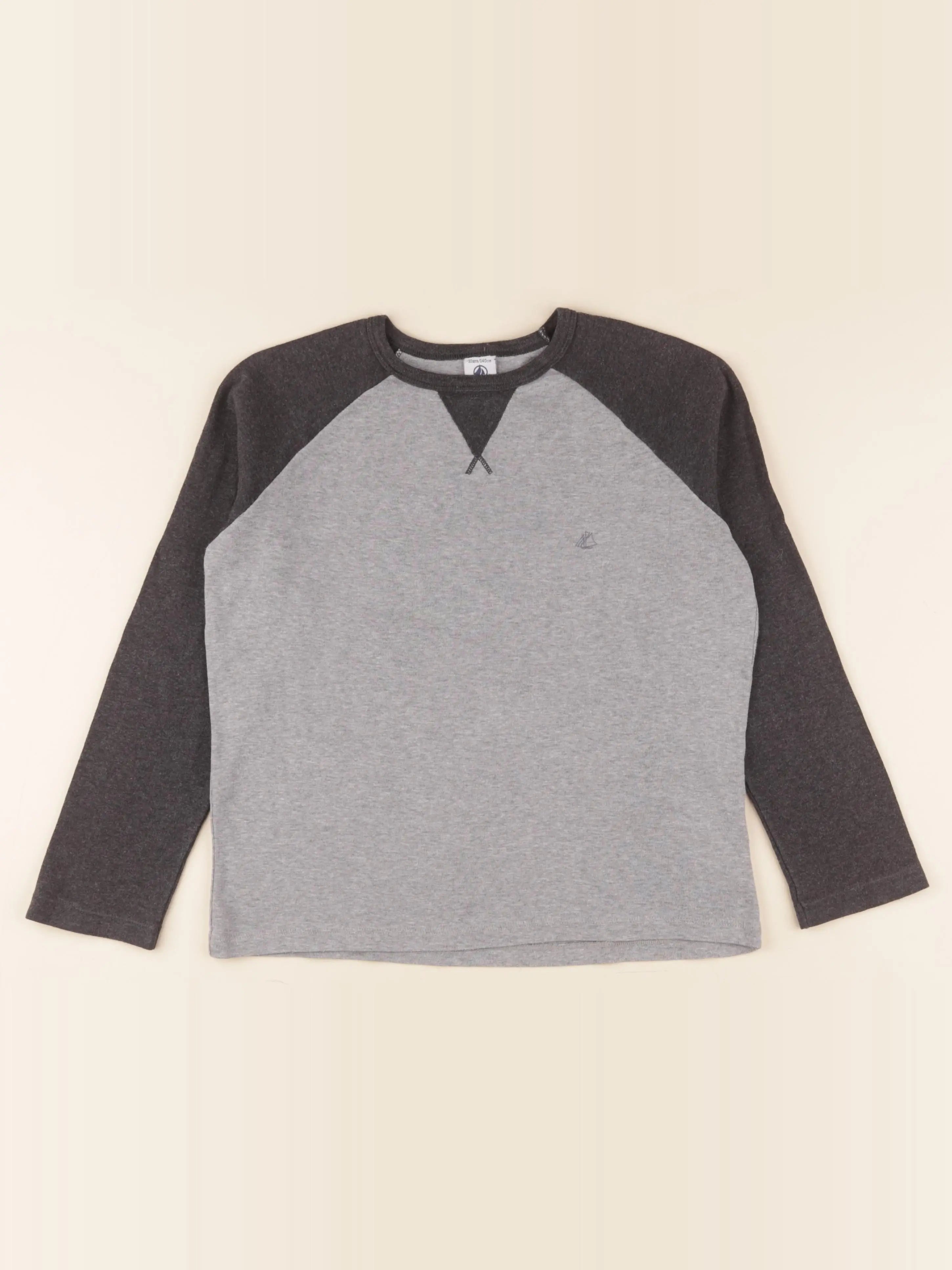 Petit Bateau - tee-shirt gris - 10 ans