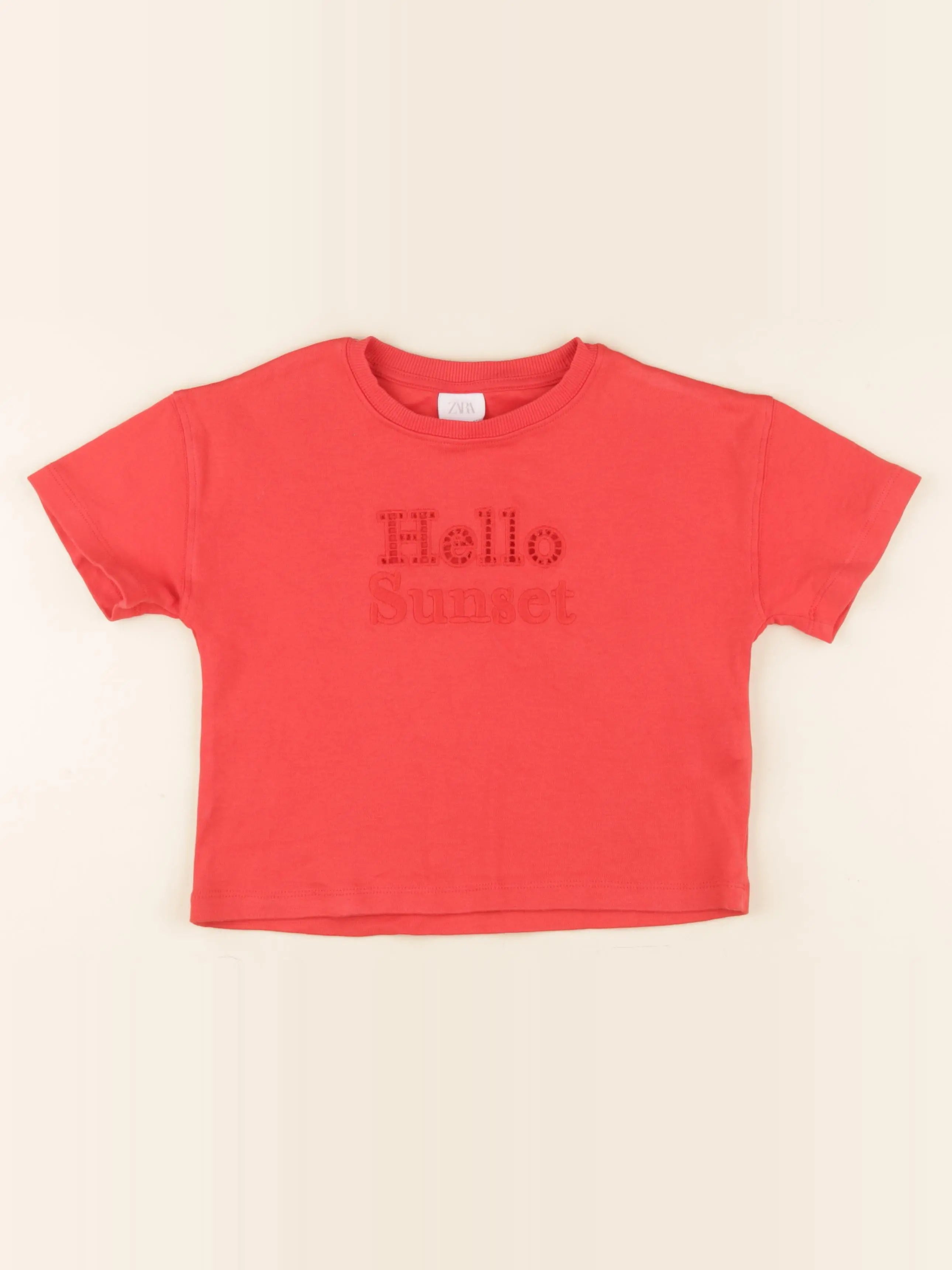 Zara - tee-shirt imprimé au dos rouge - 6/7 ans