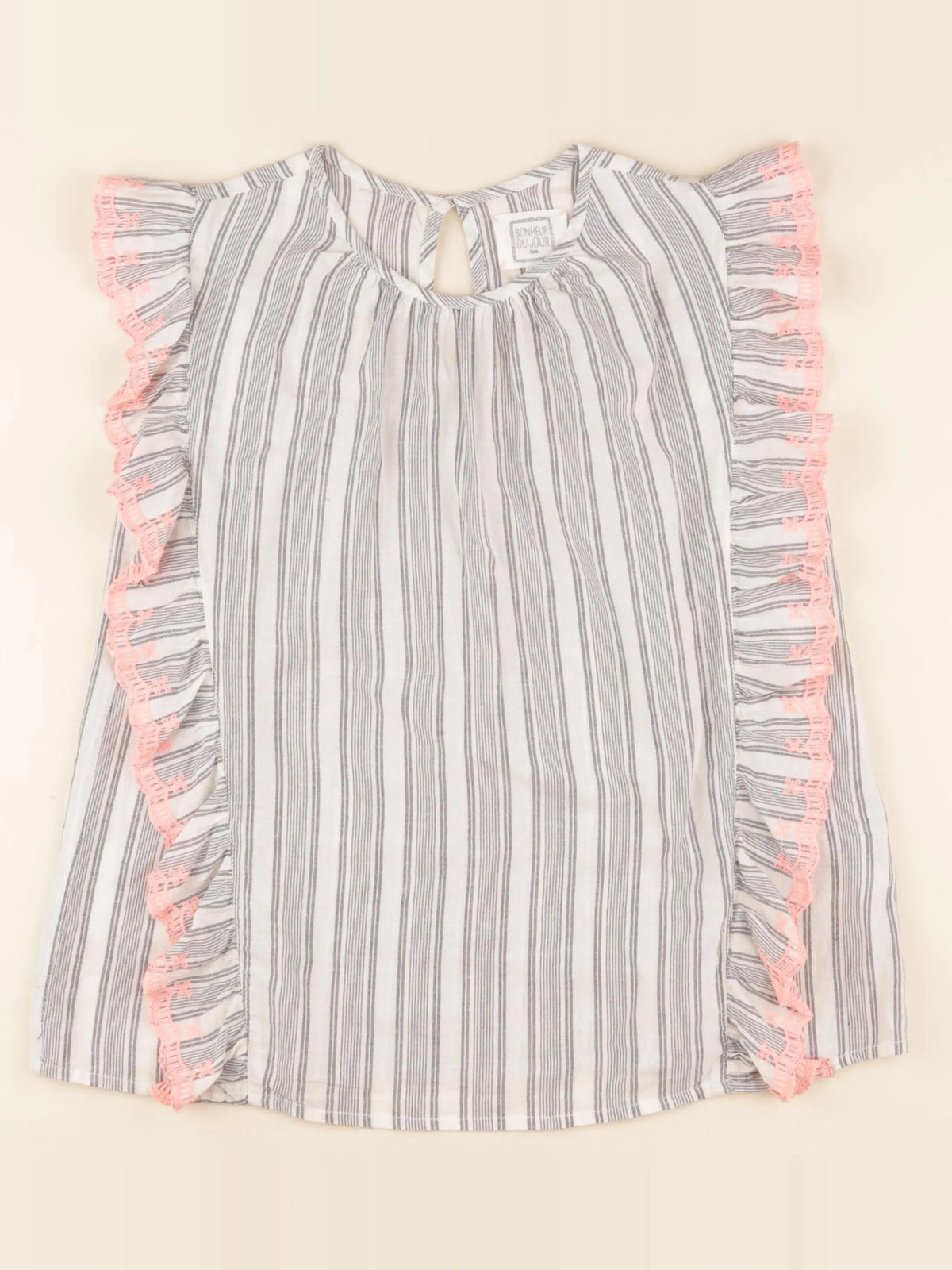 Bonheur du jour - blouse blanc, gris - 12 ans