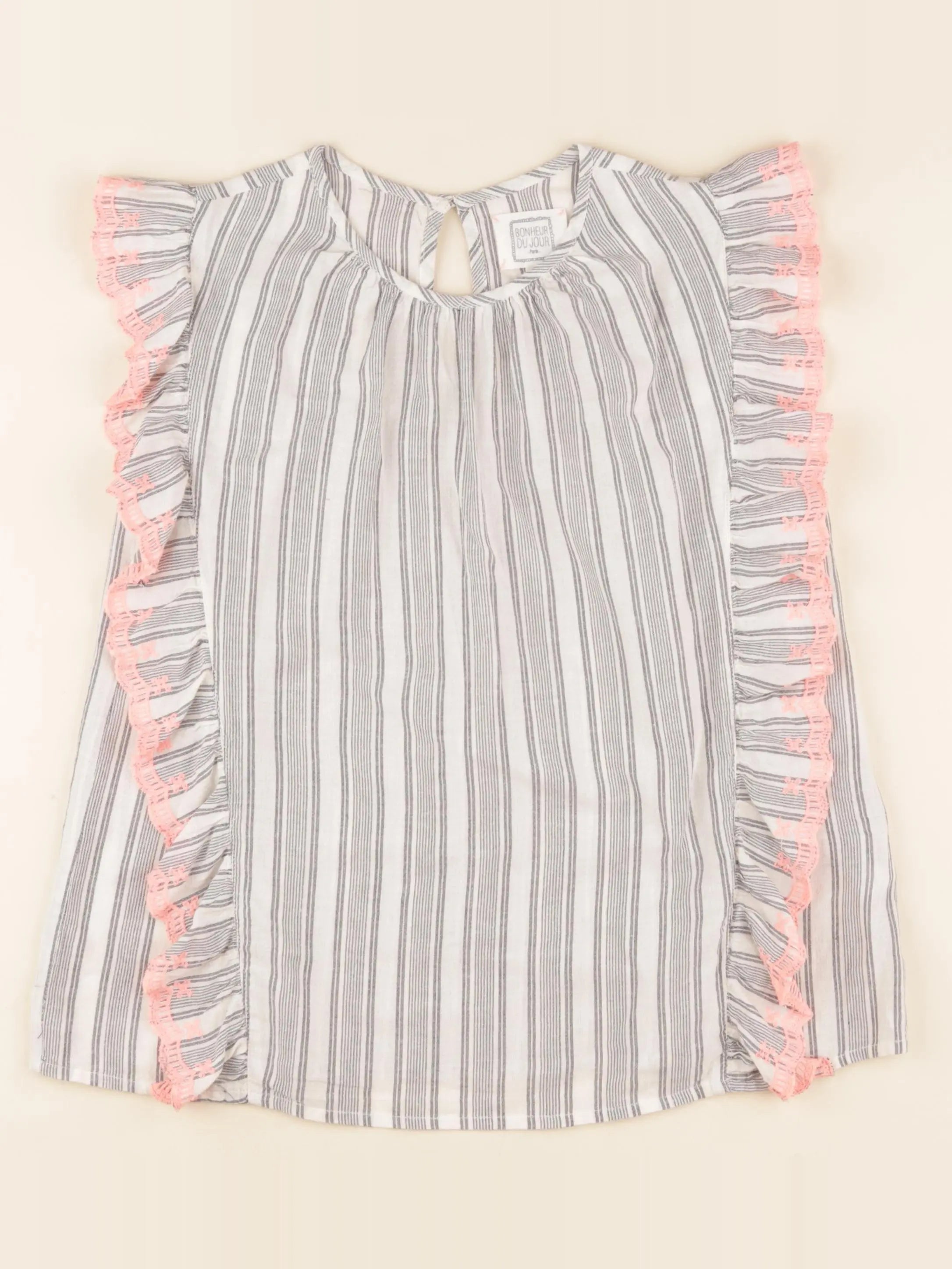 Bonheur du jour - blouse blanc, gris - 12 ans