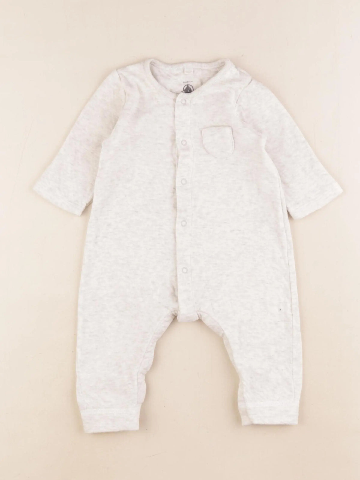 Petit Bateau - pyjama coton beige - 6 mois
