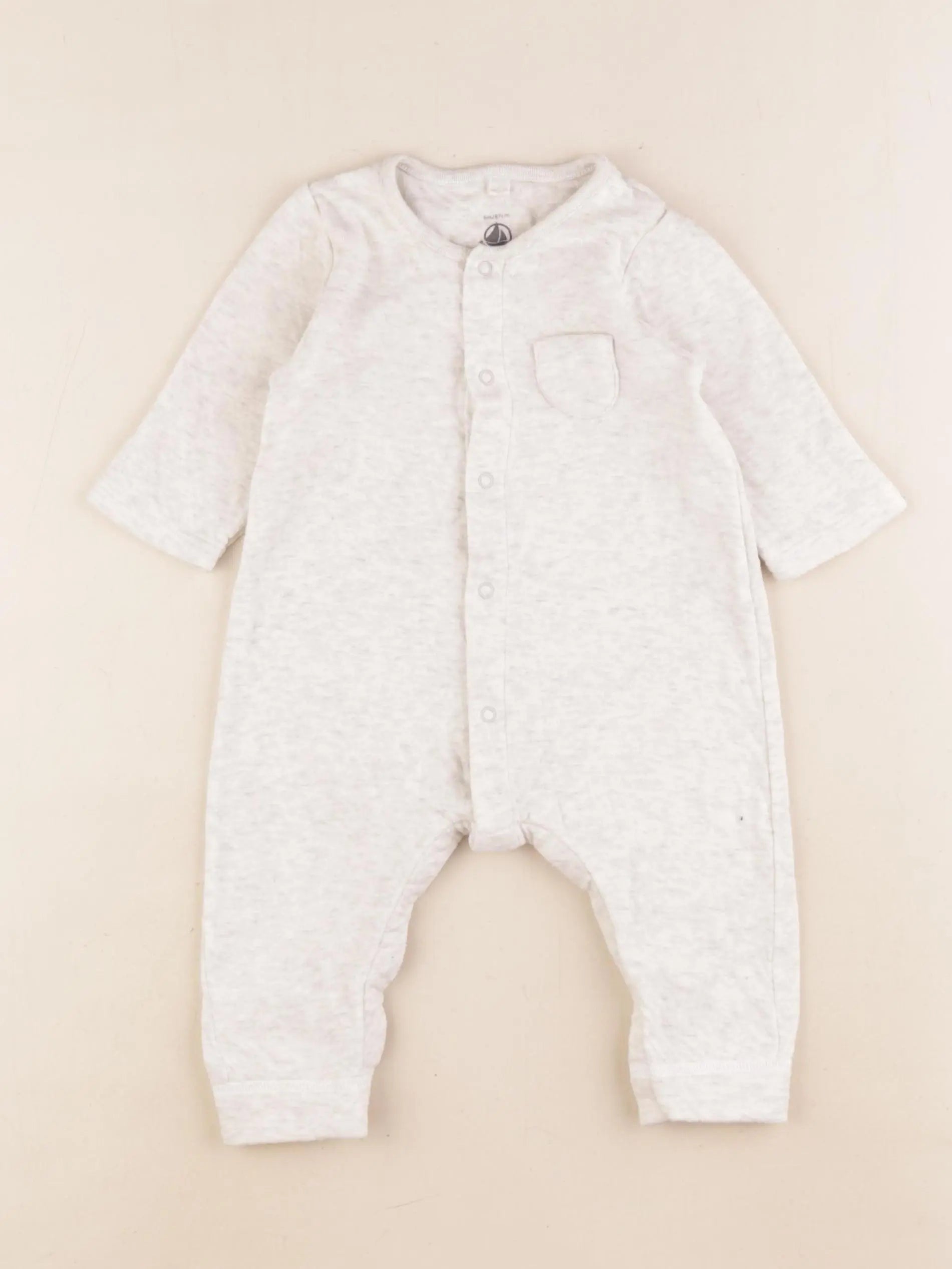 Petit Bateau - pyjama coton beige - 6 mois