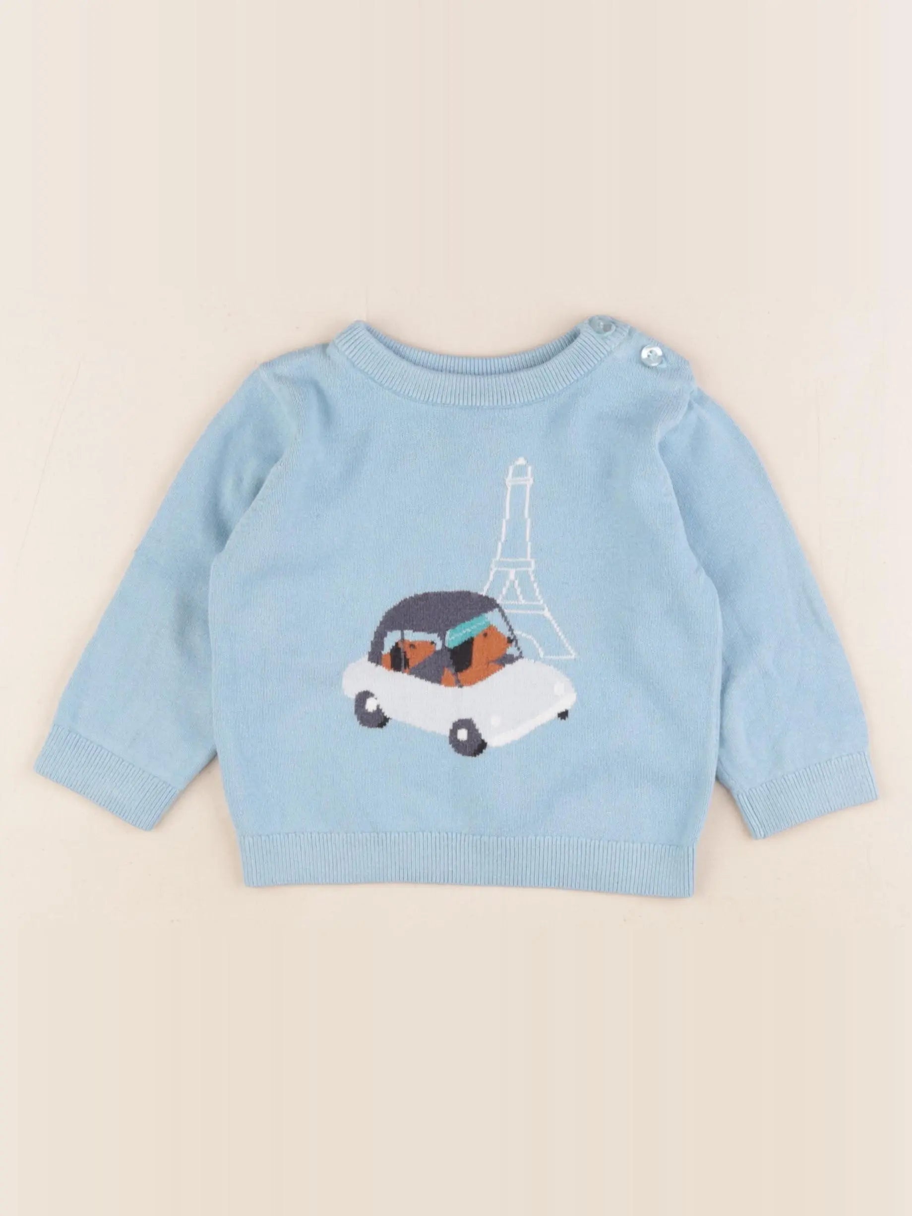 Jacadi - pull bleu - 12 mois