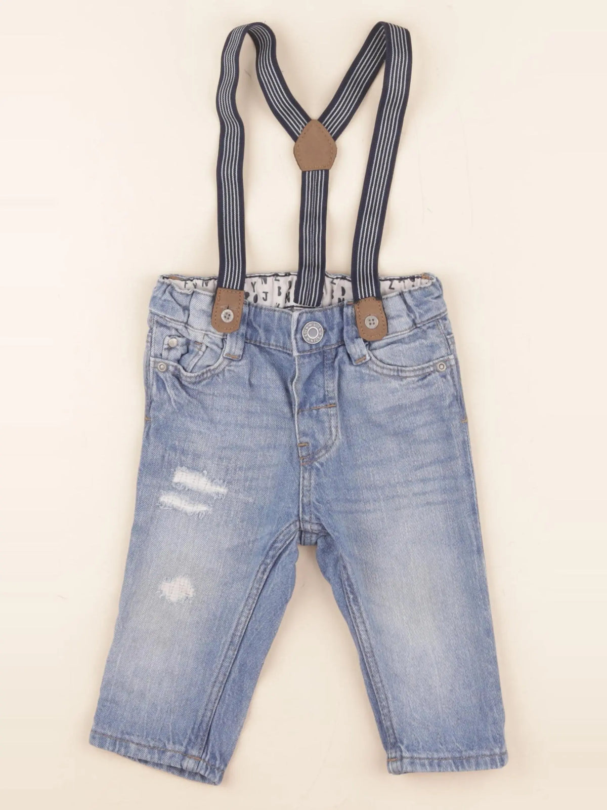 H&M - jean bleu - 6/9 mois