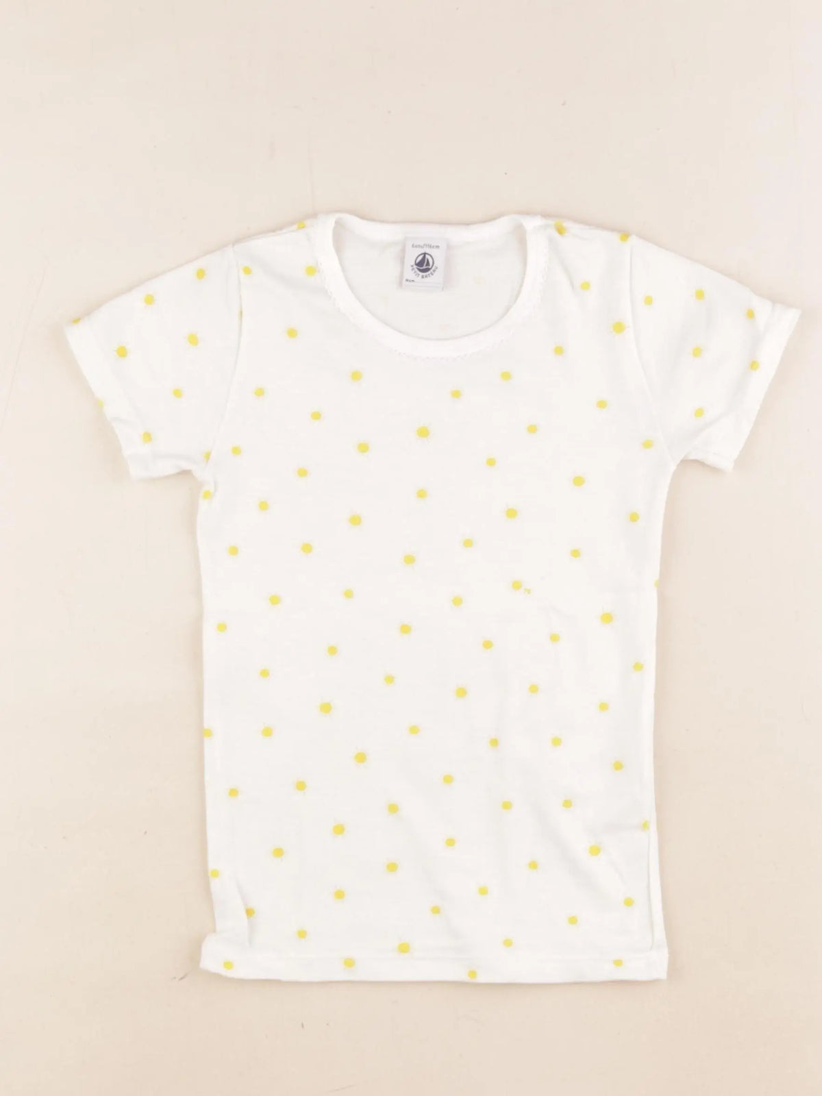 Petit Bateau - maillot de corps blanc, jaune - 6 ans