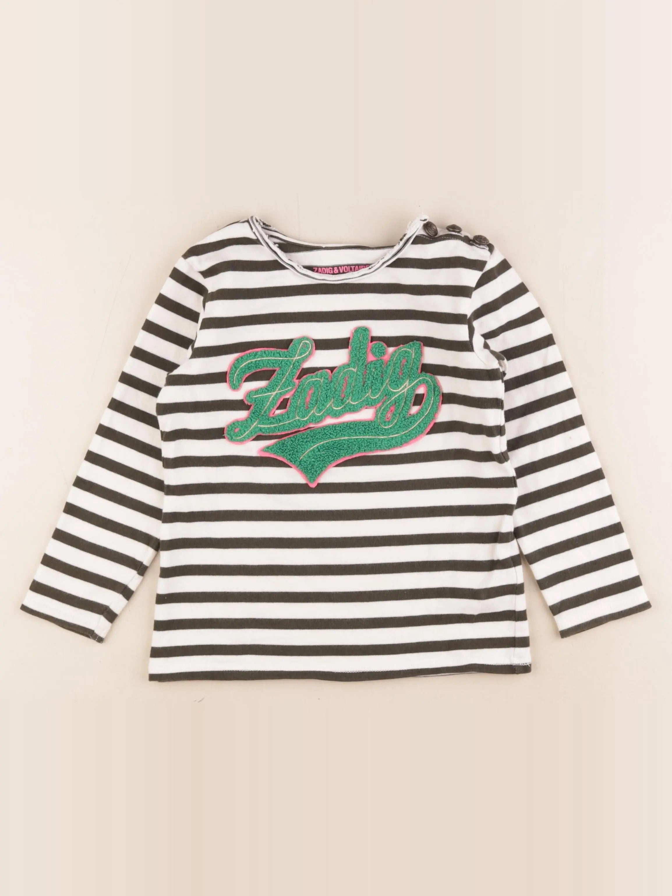 Zadig & Voltaire - tee-shirt noir, blanc - 6 ans