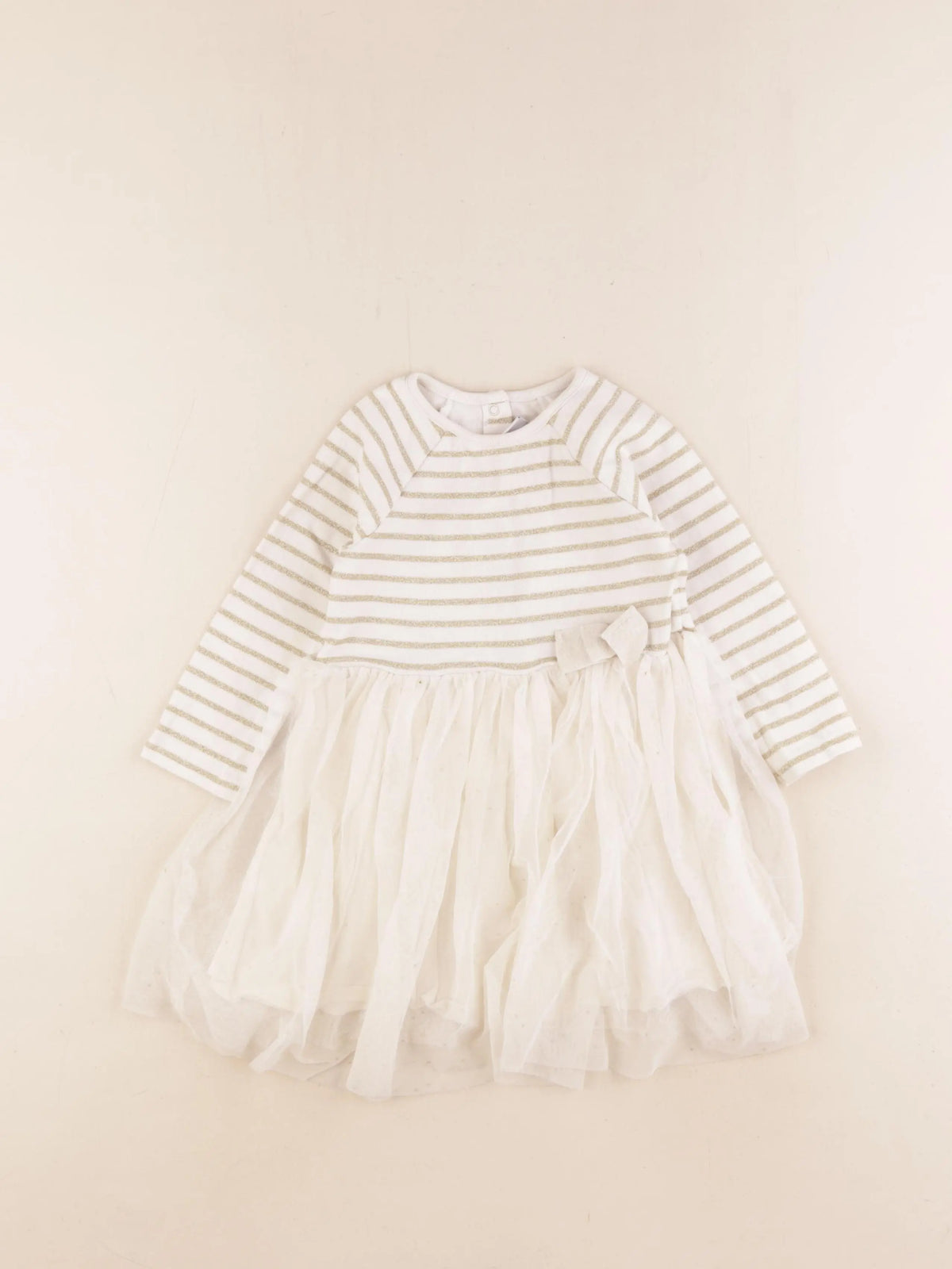 Petit Bateau - robe beige, or - 24 mois