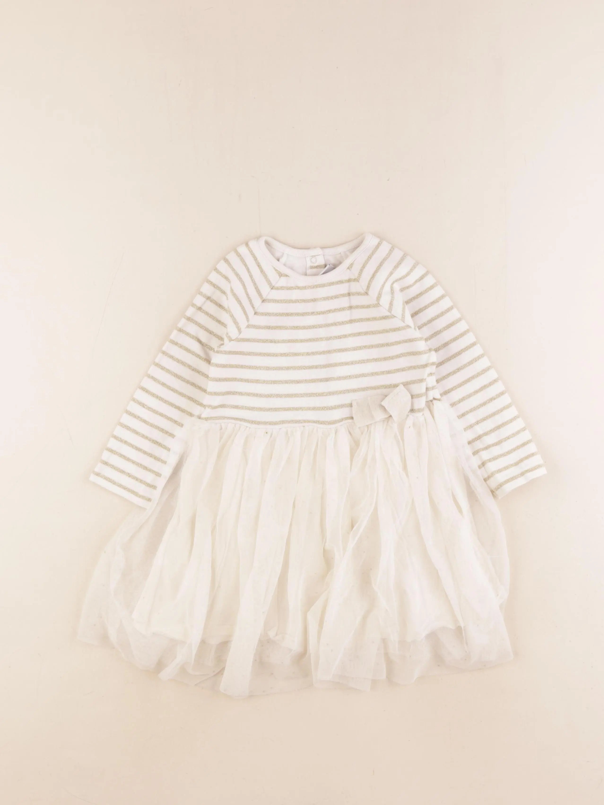 Petit Bateau - robe beige, or - 24 mois