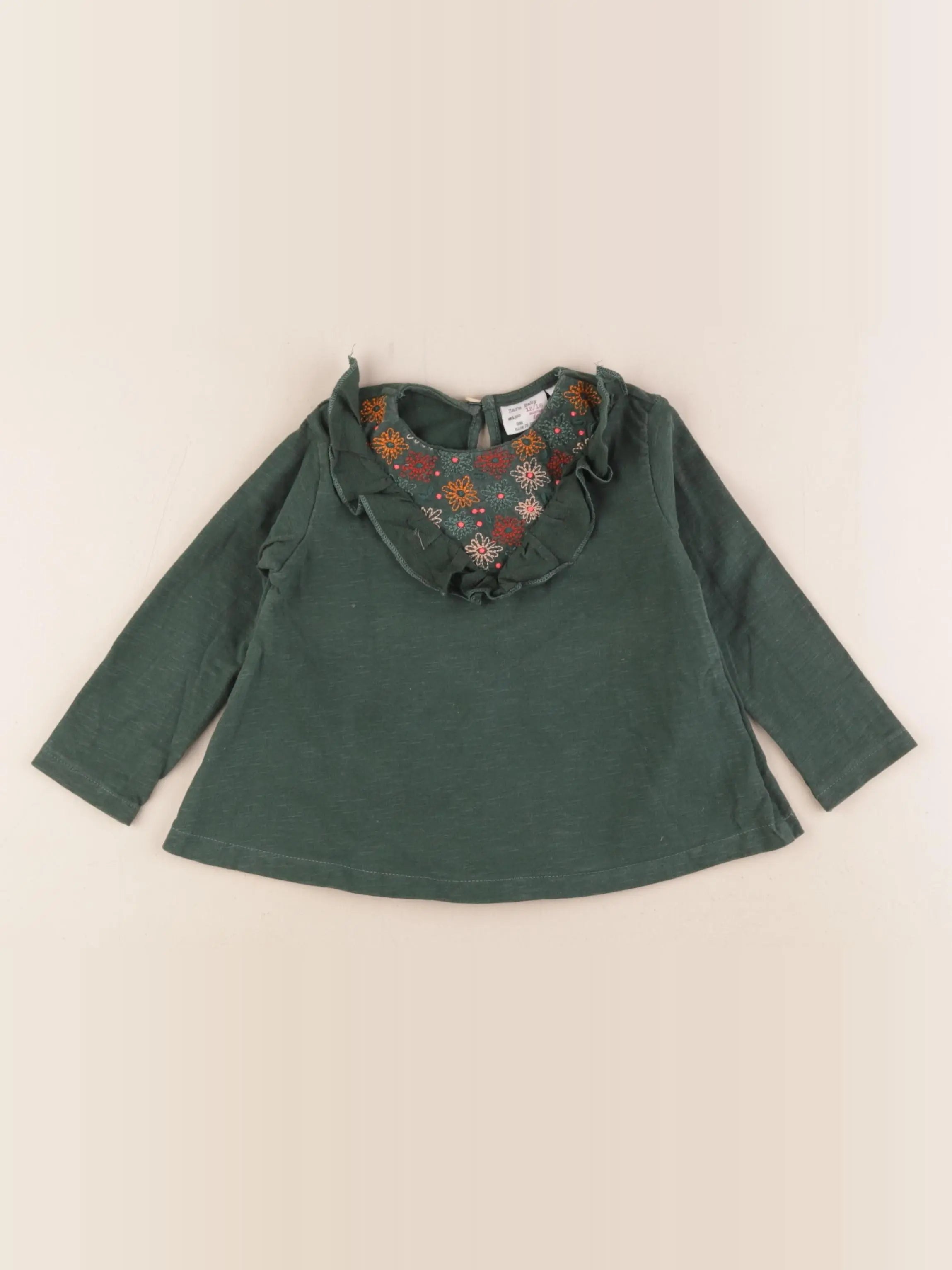Zara - tee-shirt vert - 12/18 mois