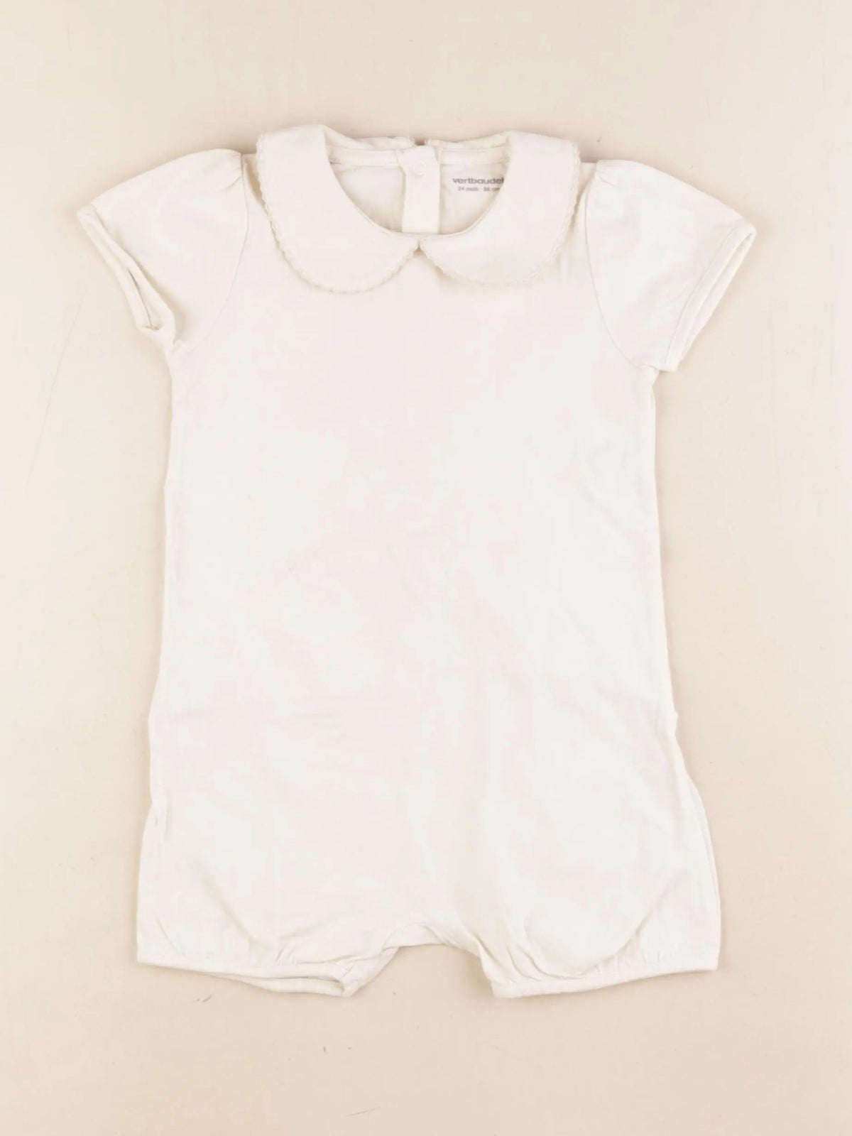 Vertbaudet - pyjama coton beige - 24 mois