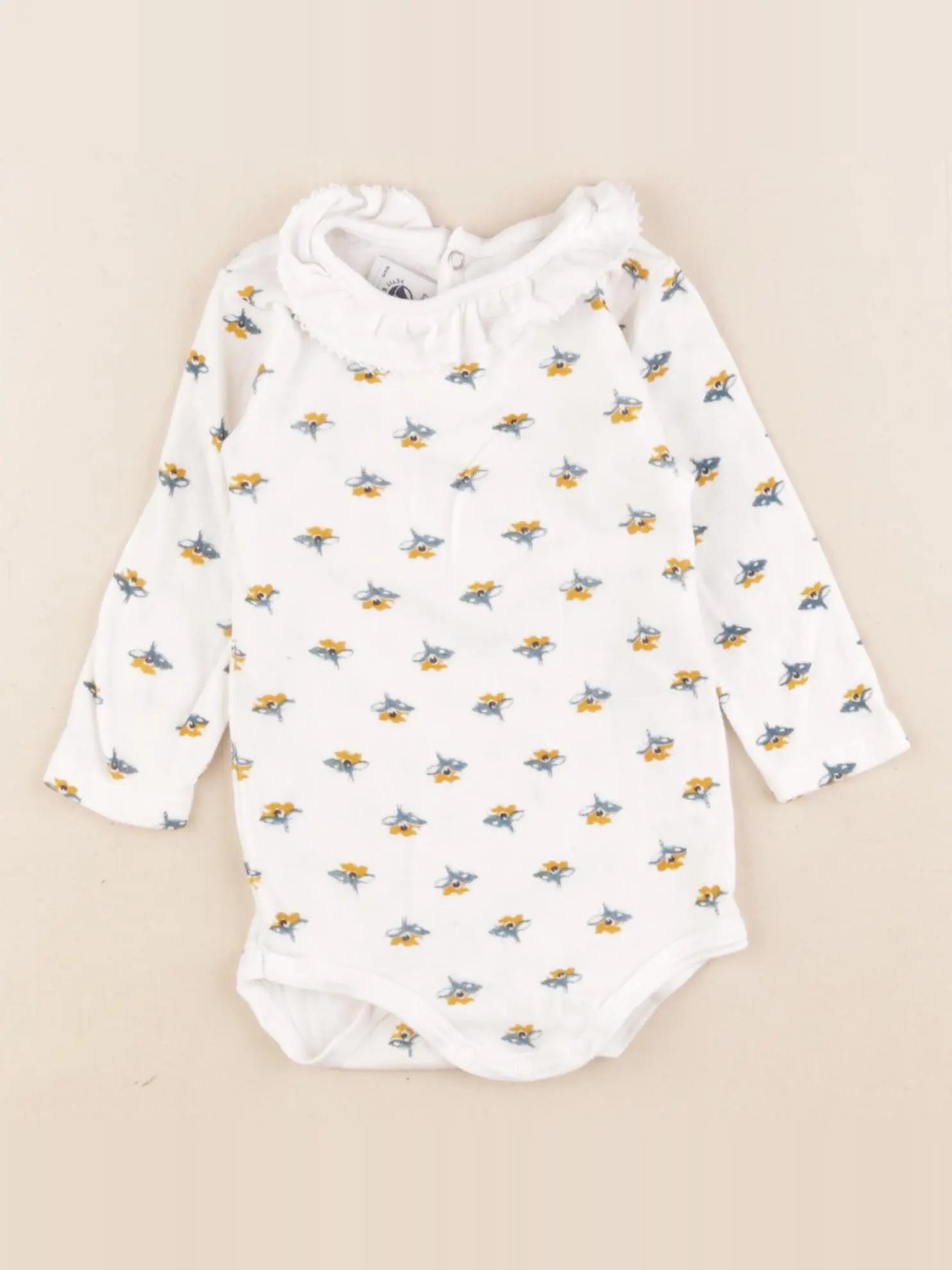 Petit Bateau - body à col multicolore - 6 mois