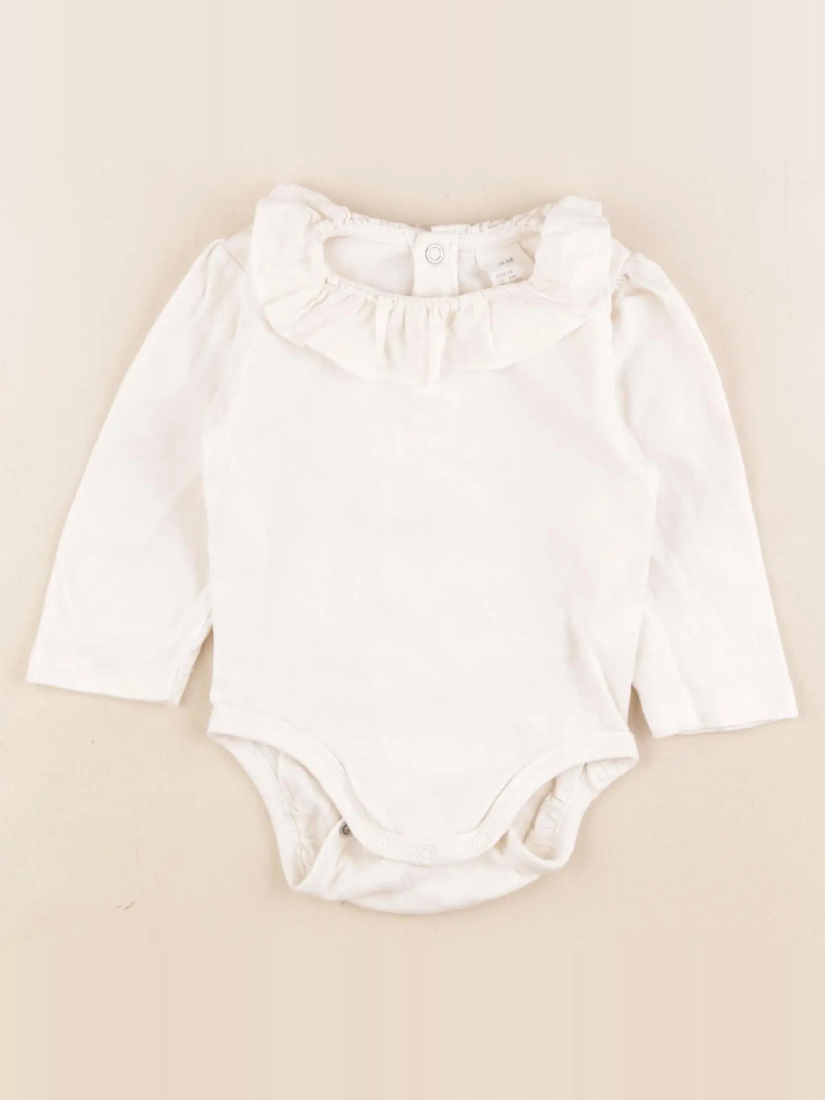 H&M - body à col blanc - 6/9 mois