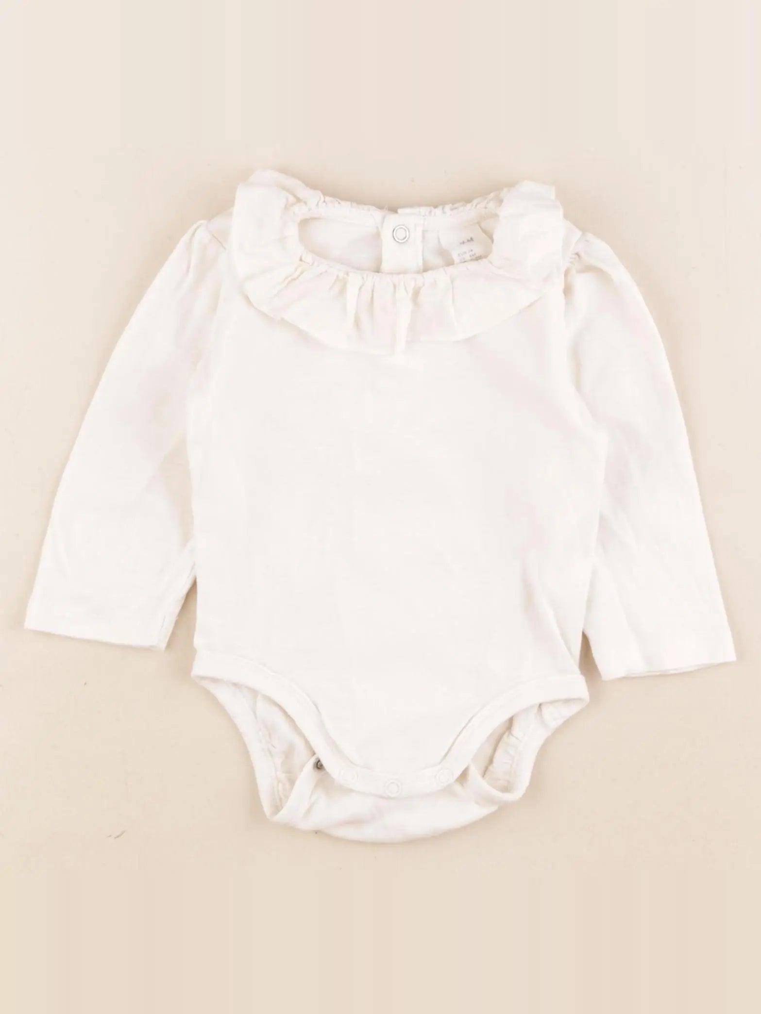 H&M - body à col blanc - 6/9 mois