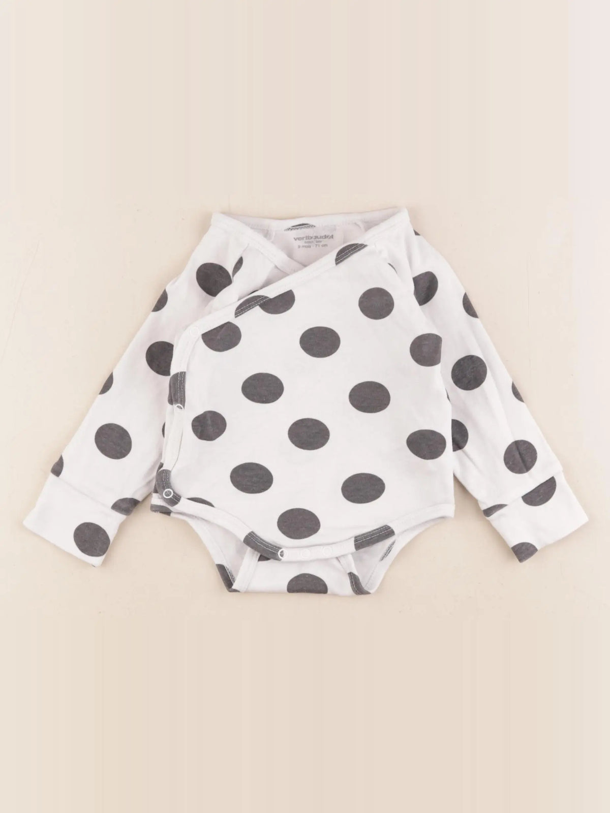 Vertbaudet - body blanc, noir - 9 mois