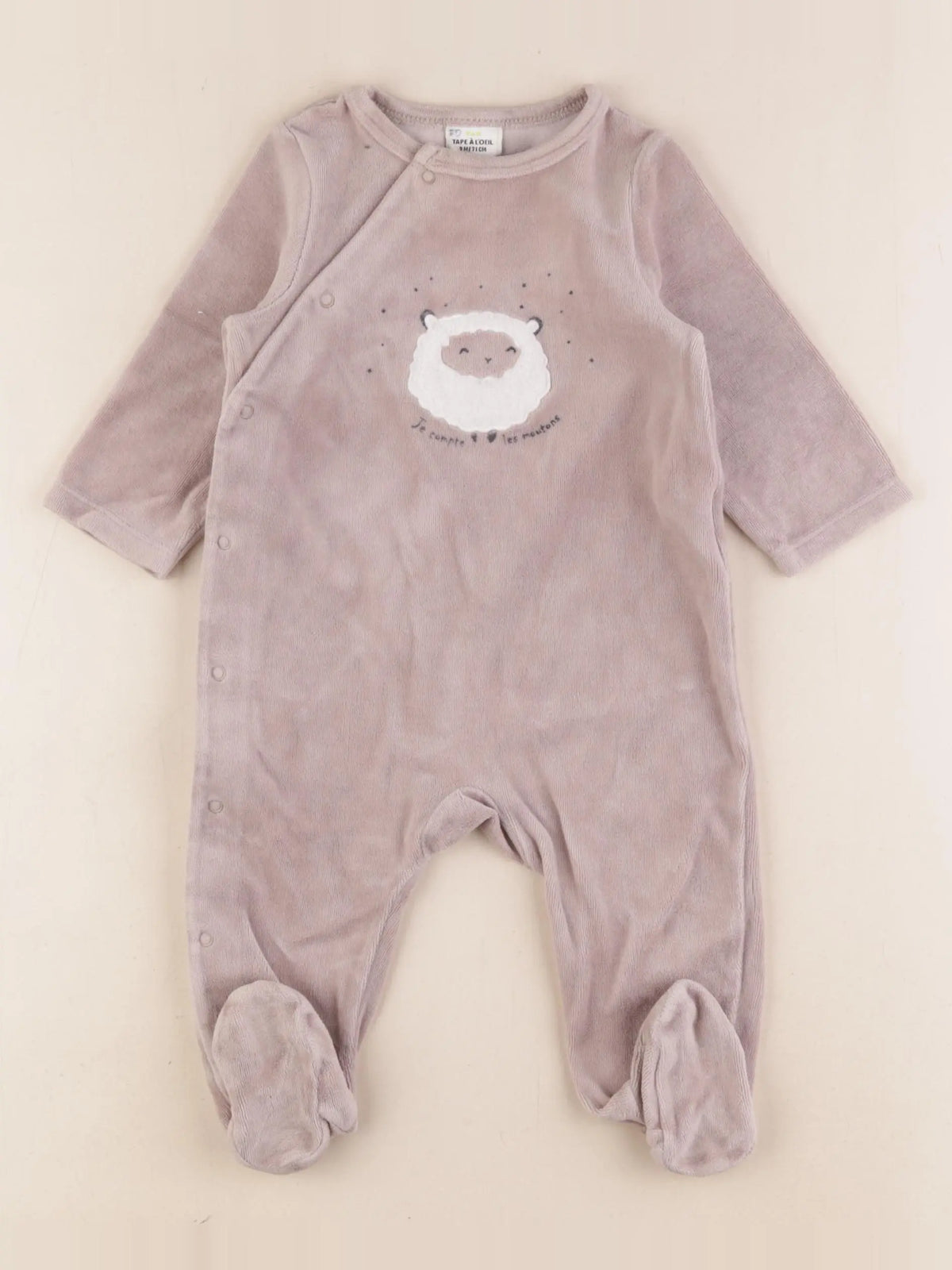 Tape à l'oeil - pyjama velours marron - 9 mois