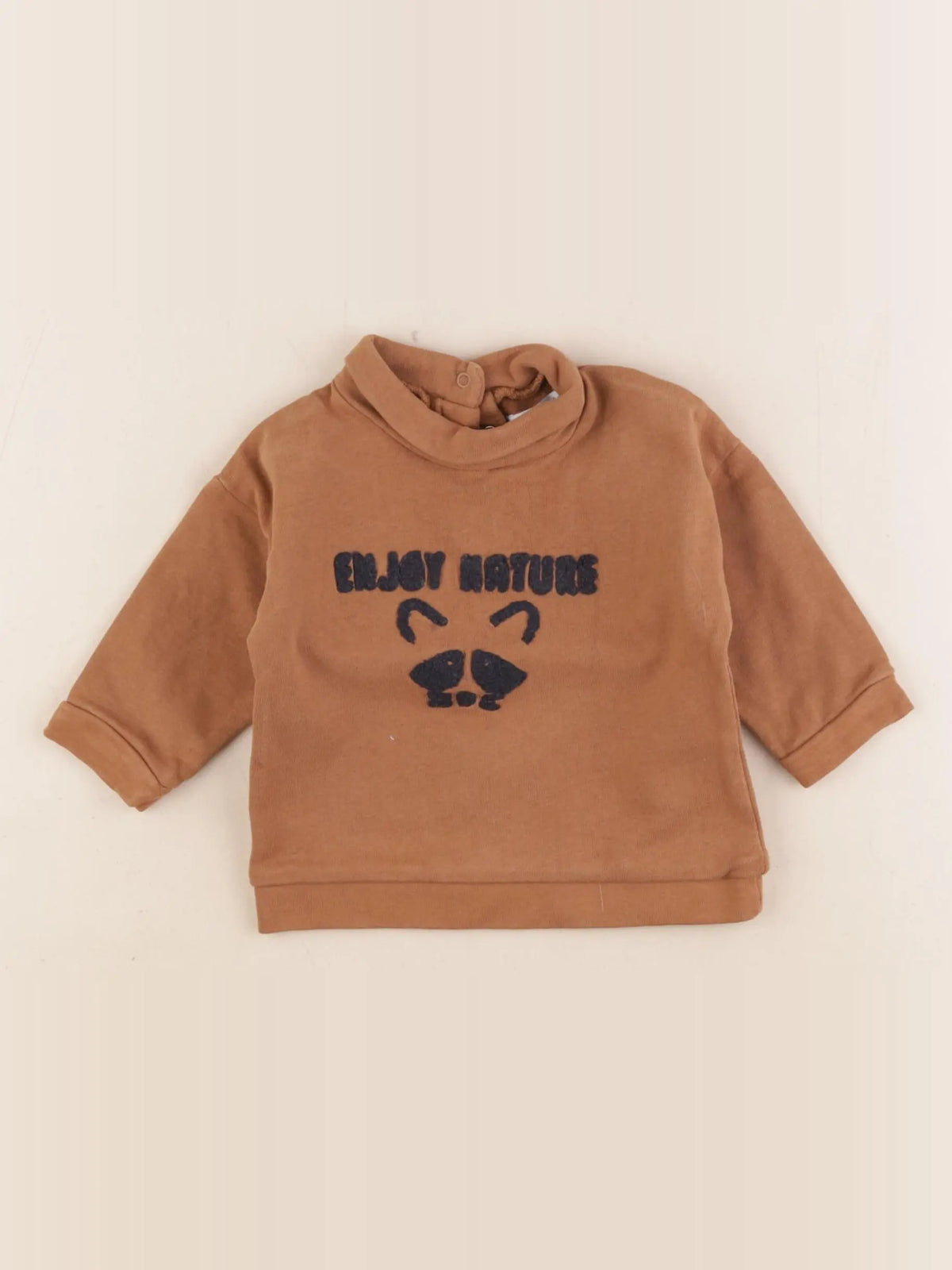 Vertbaudet - sweat marron - 6 mois