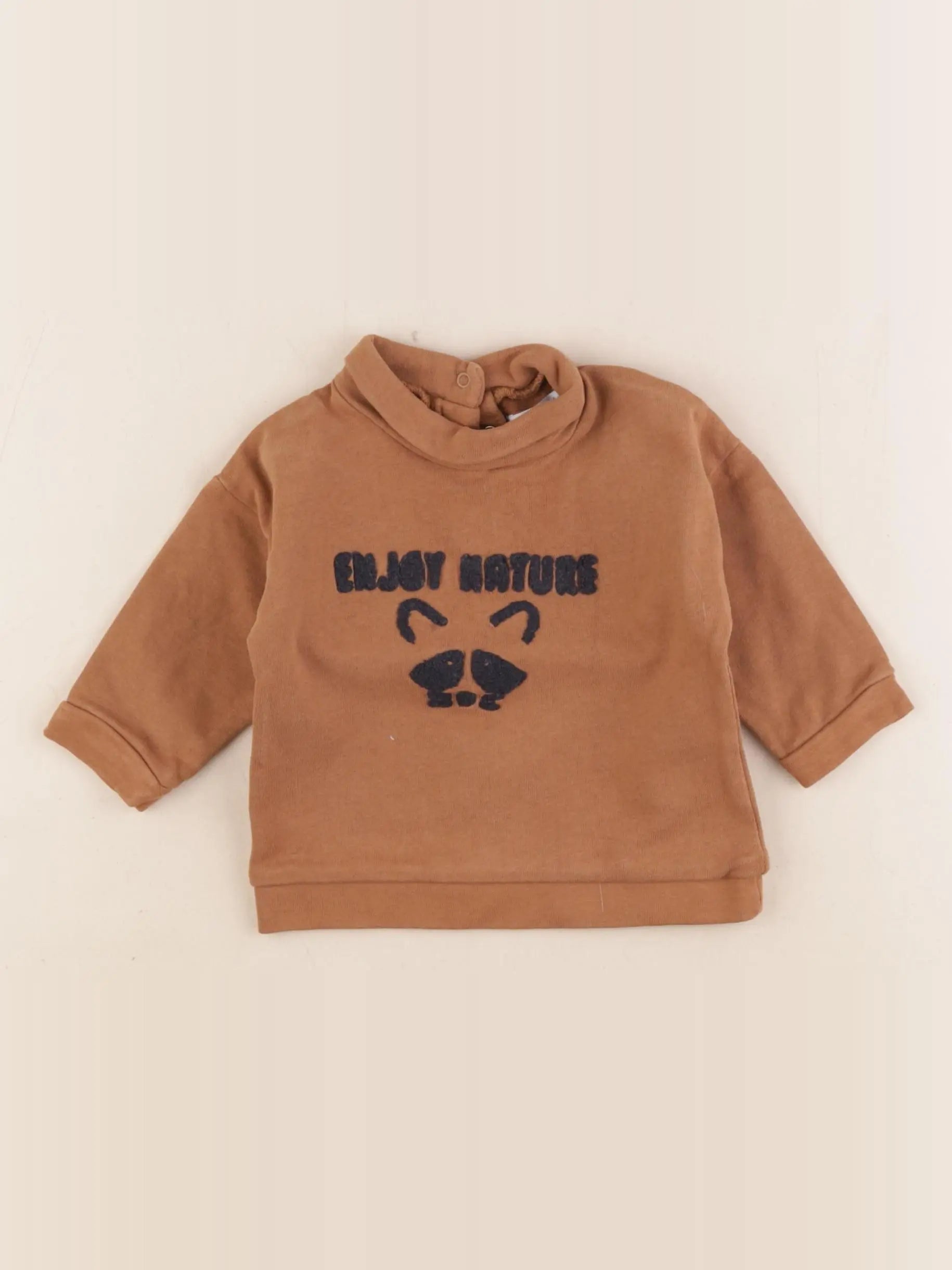 Vertbaudet - sweat marron - 6 mois