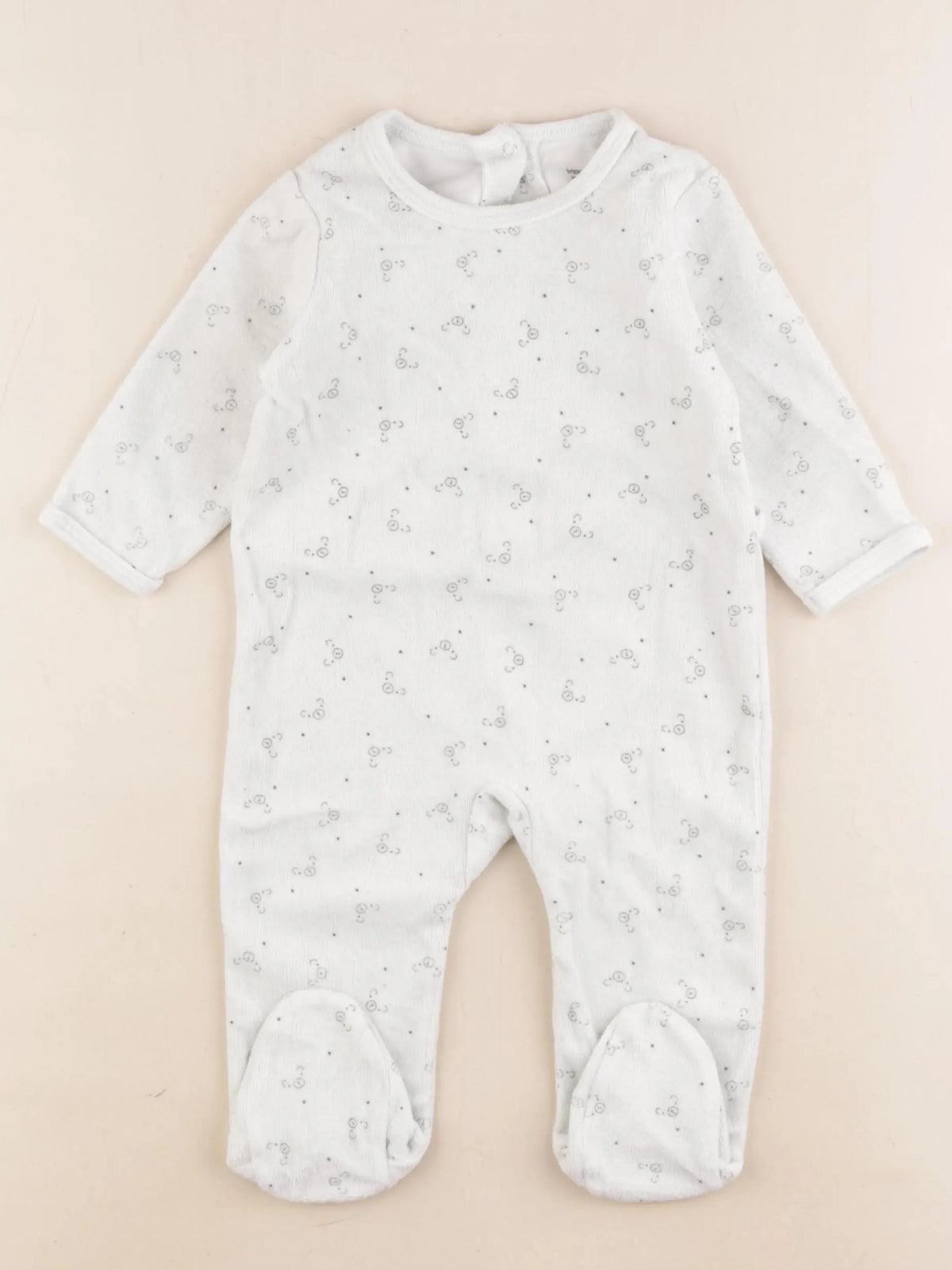 Vertbaudet - pyjama velours vert - 9 mois