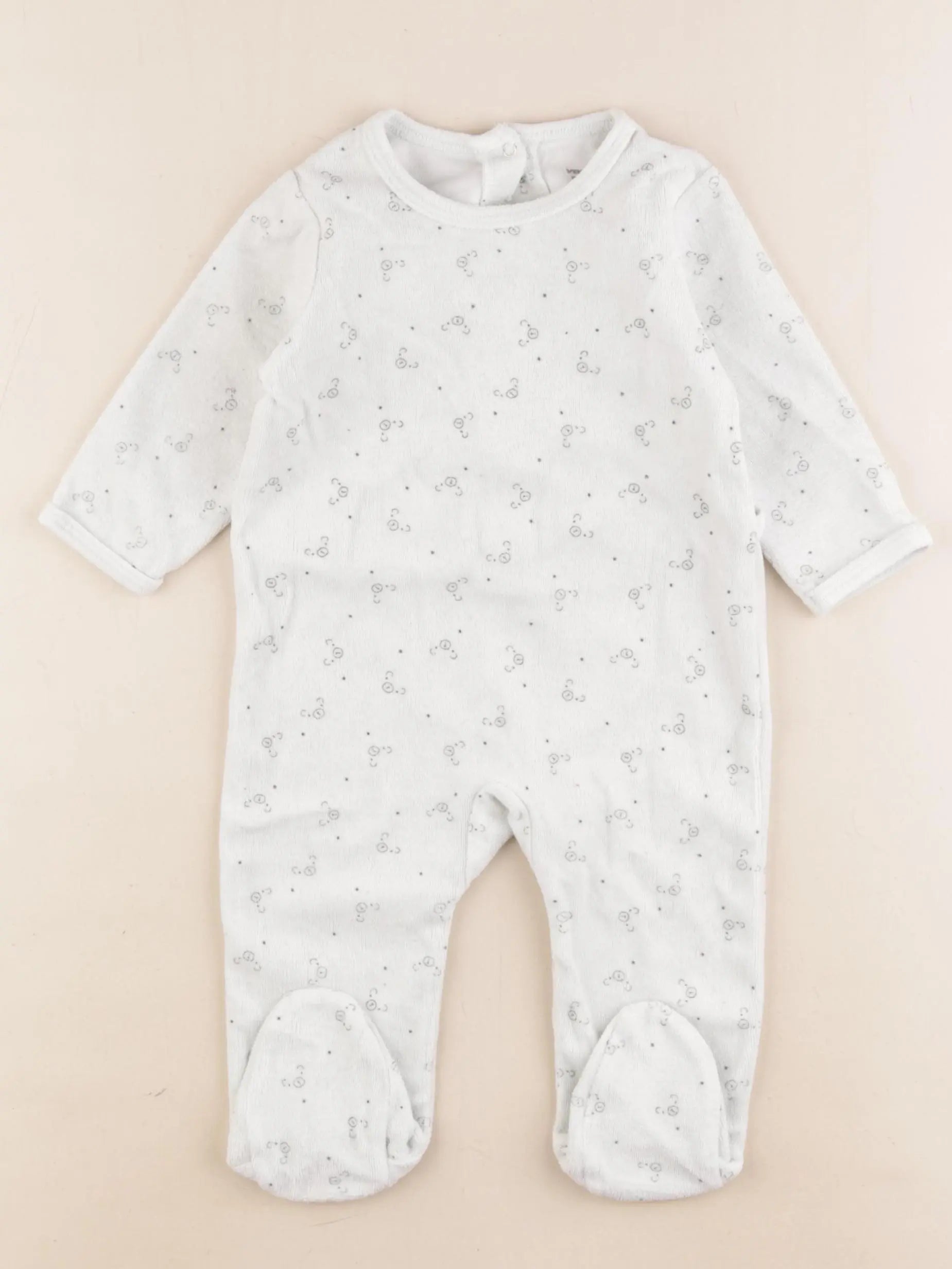 Vertbaudet - pyjama velours vert - 9 mois