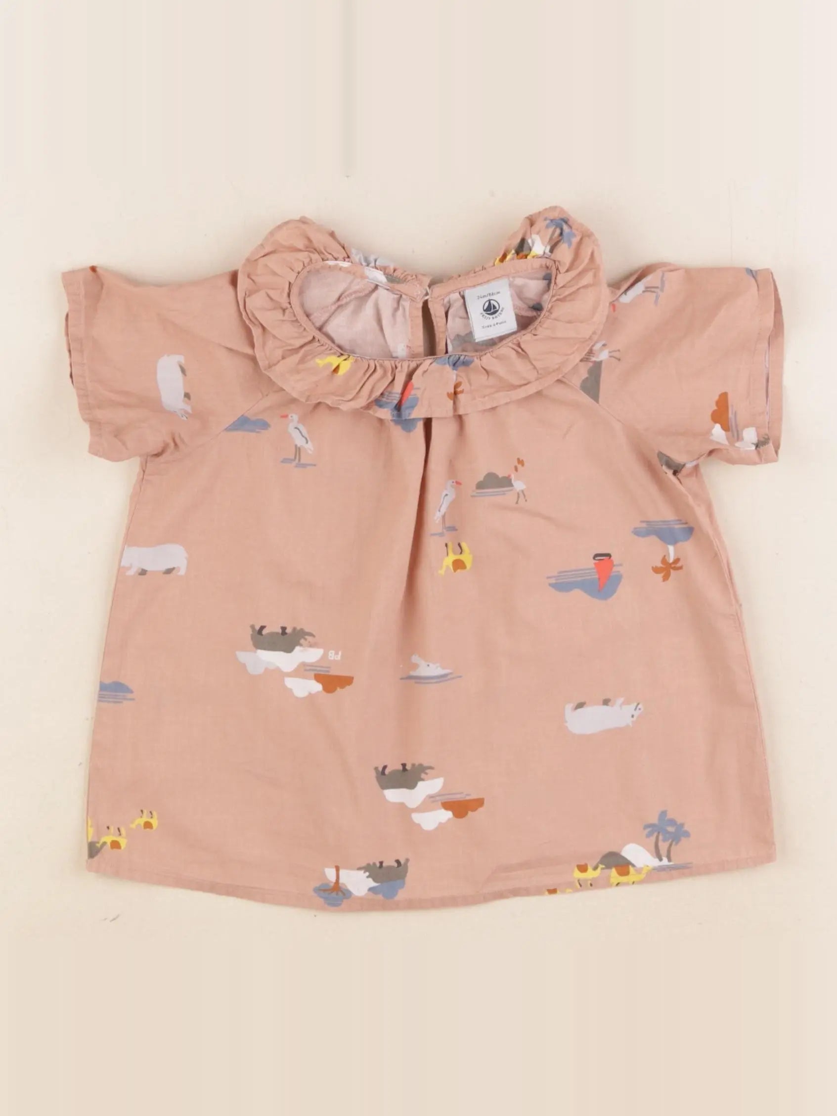 Petit Bateau - blouse multicolore - 24 mois