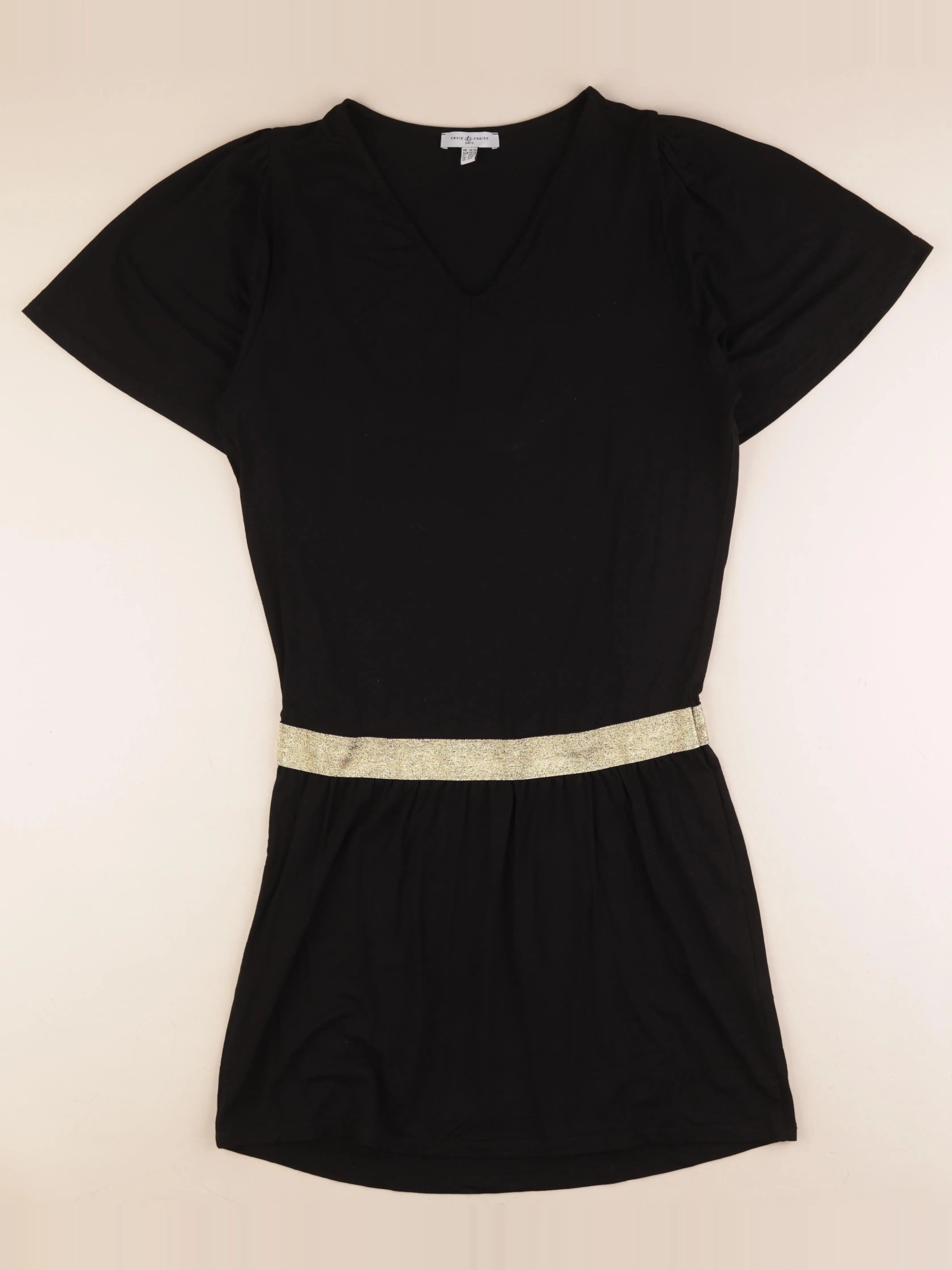 Envie de fraise - robe grossesse, allaitement noir, or - 36 à 38