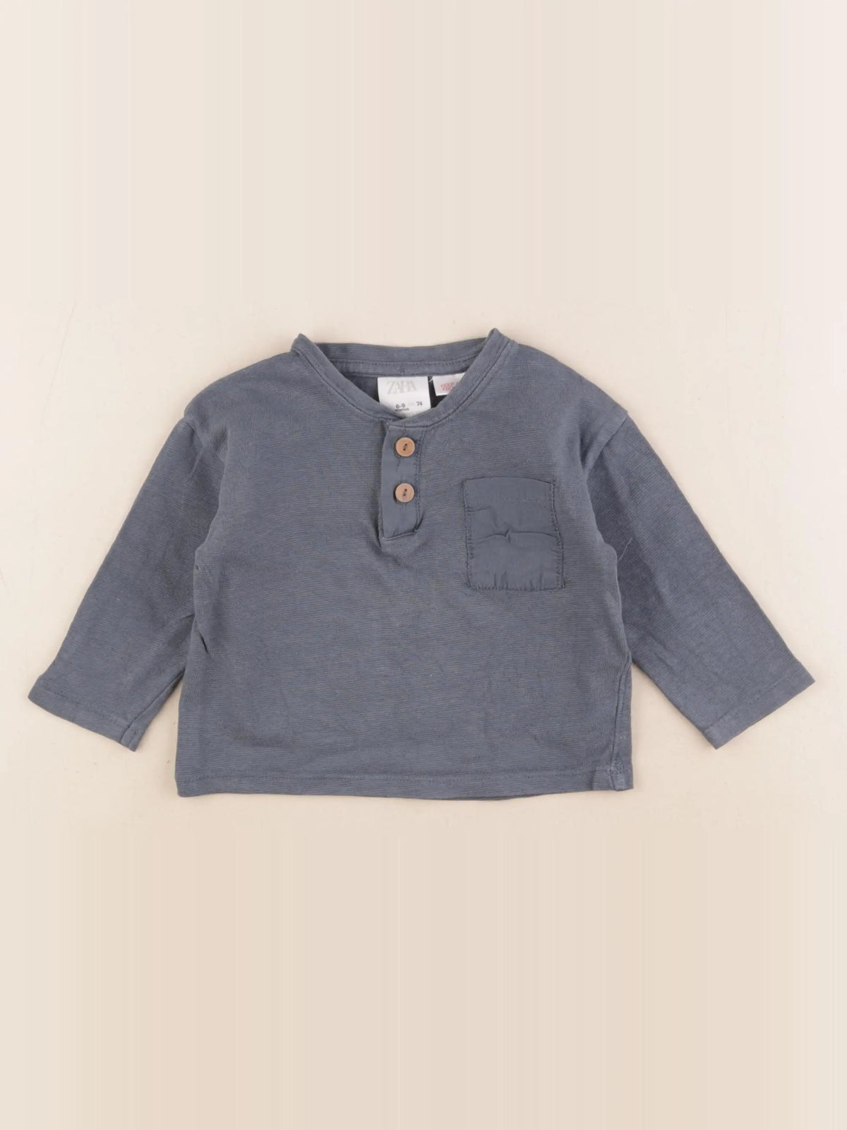 Zara - tee-shirt bleu - 6/9 mois