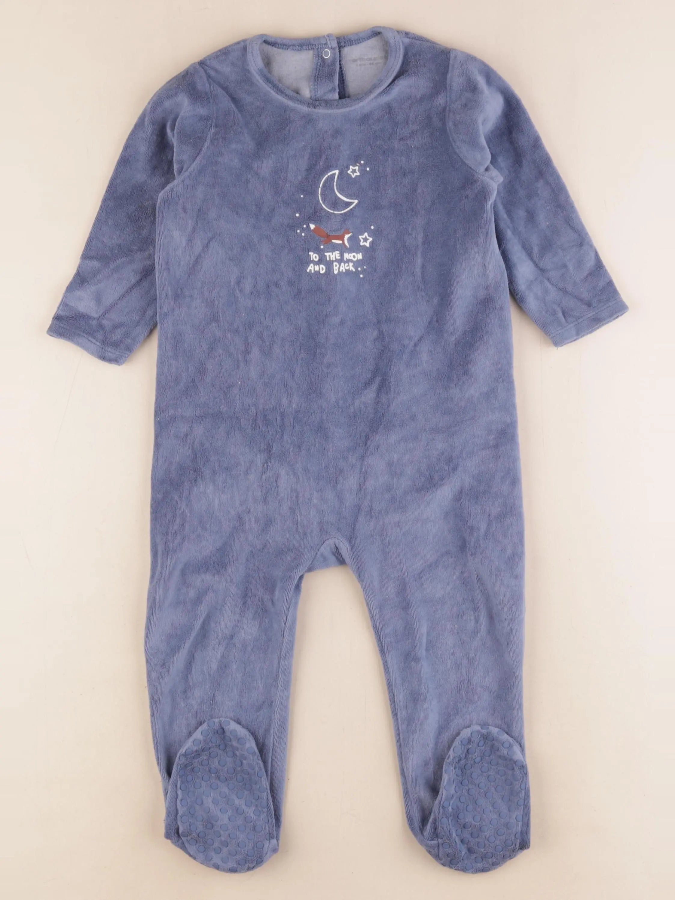 Vertbaudet - pyjama velours bleu - 24 mois
