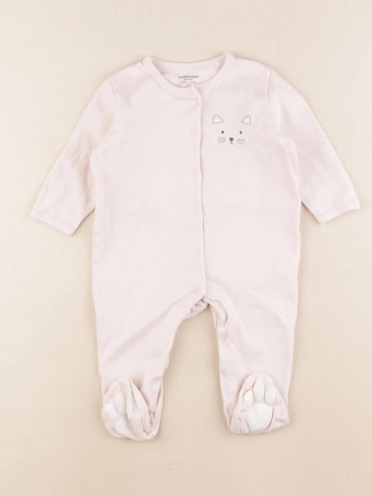 Vertbaudet - pyjama coton rose - 9 mois