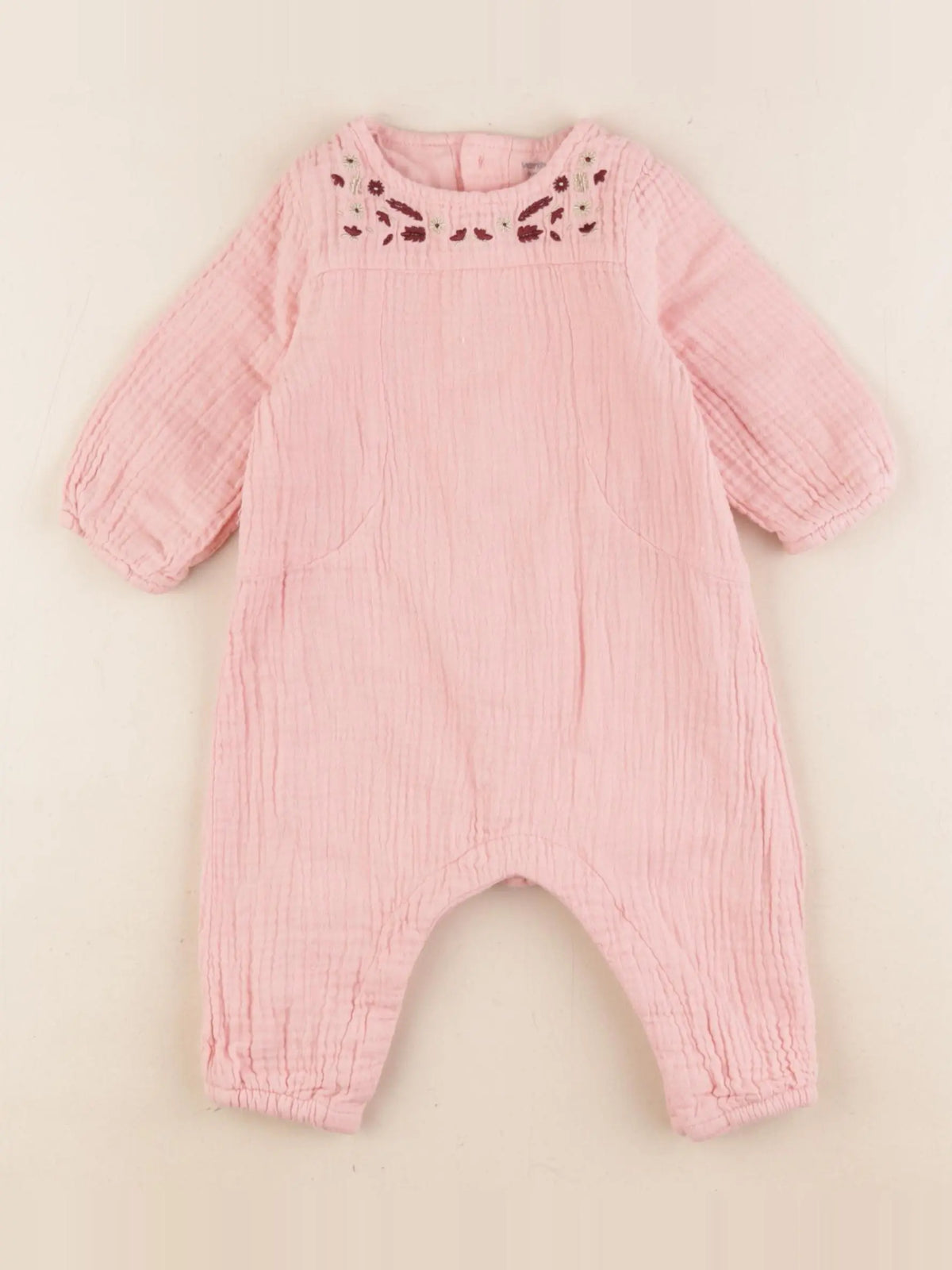 Vertbaudet - combinaison doublé rose - 6 mois