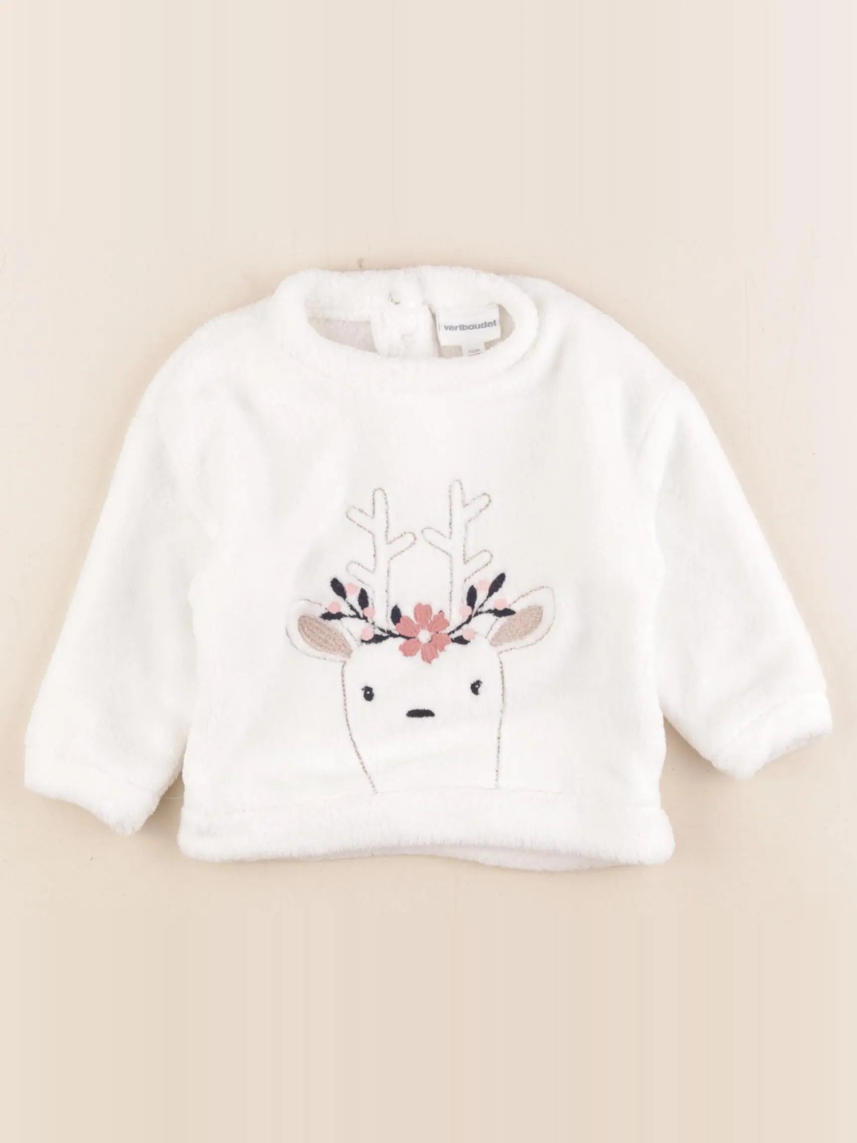 Vertbaudet - pull blanc - 12 mois