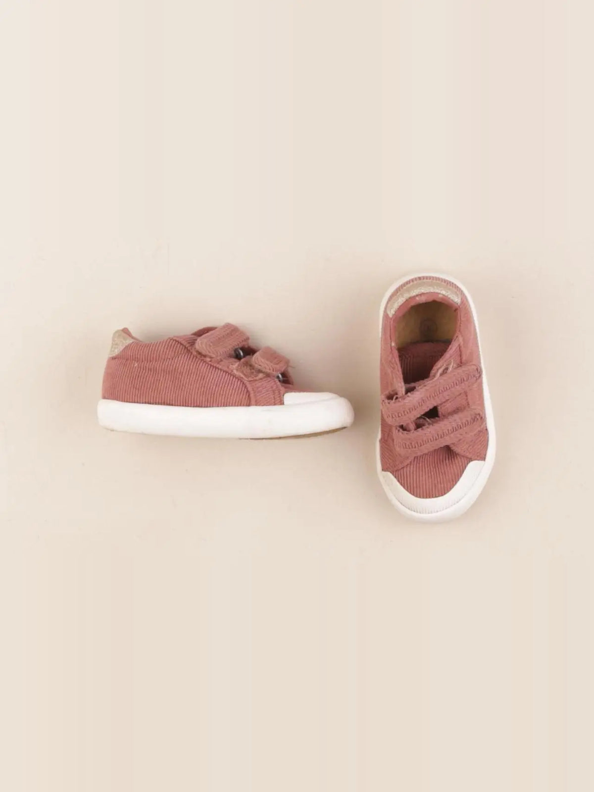 Vertbaudet - tennis à scratch/ lacets marron - pointure 20