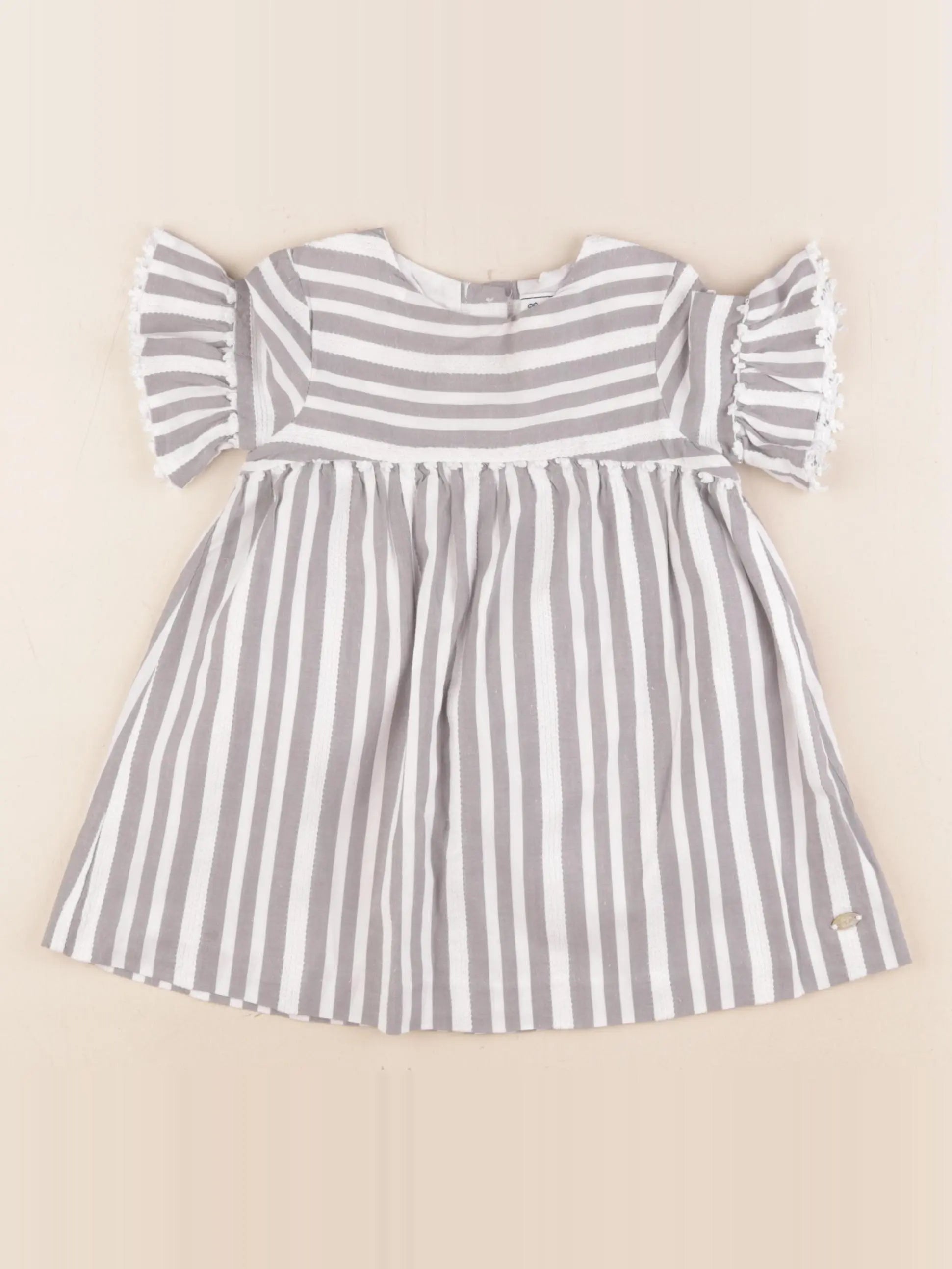 Tartine & Chocolat - robe gris, blanc - 18 mois