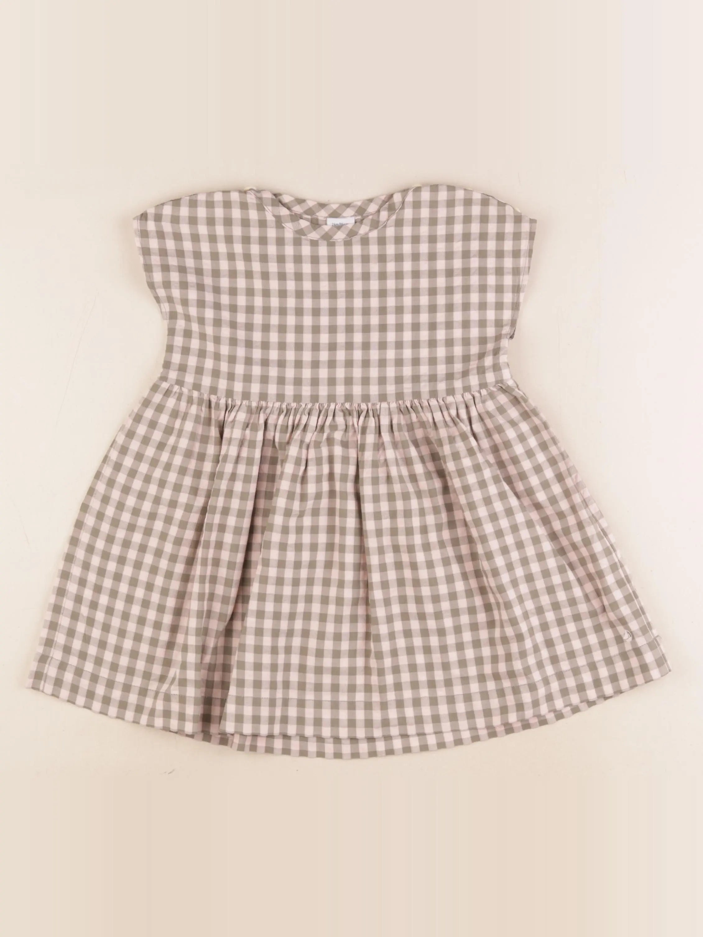 Petit Bateau - robe rose, marron - 24 mois