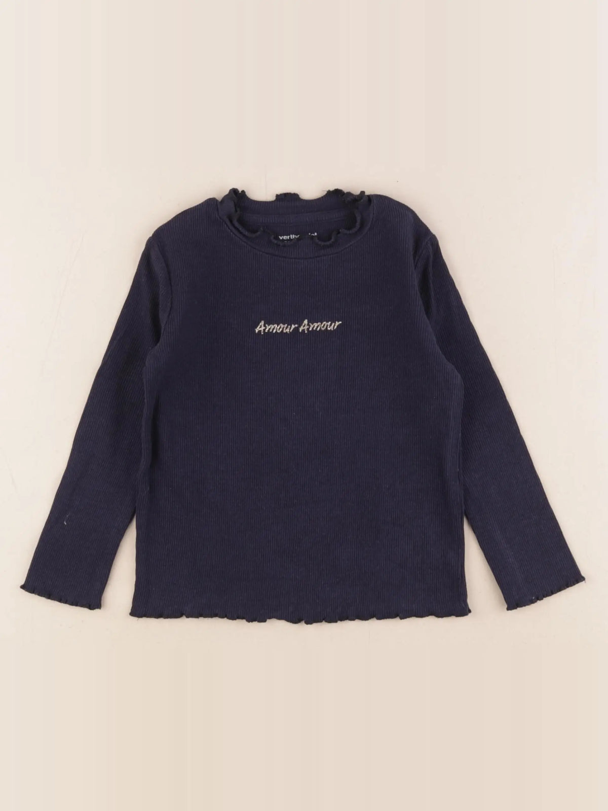 Vertbaudet - sous-pull bleu, or - 3 ans