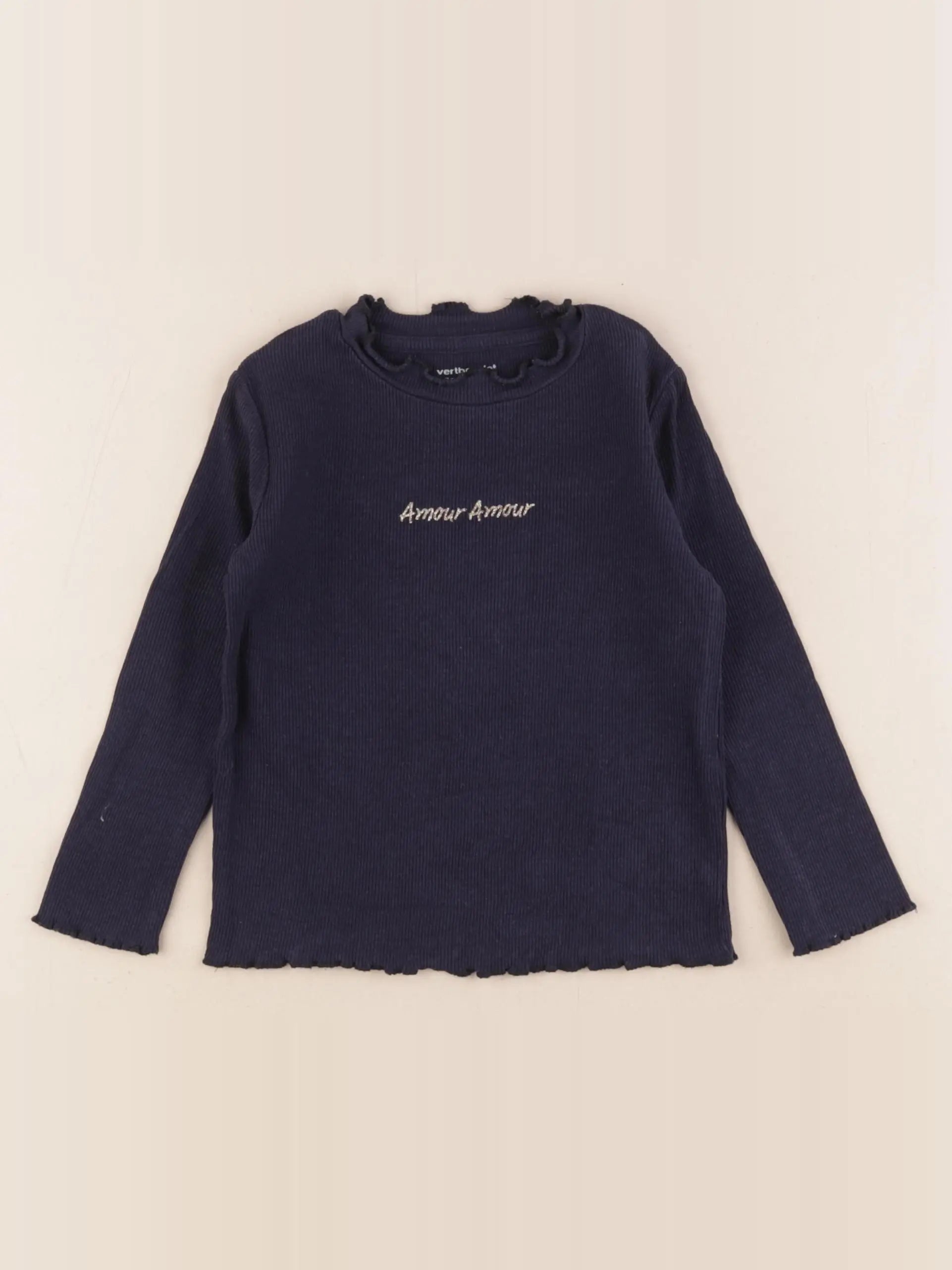 Vertbaudet - sous-pull bleu, or - 3 ans