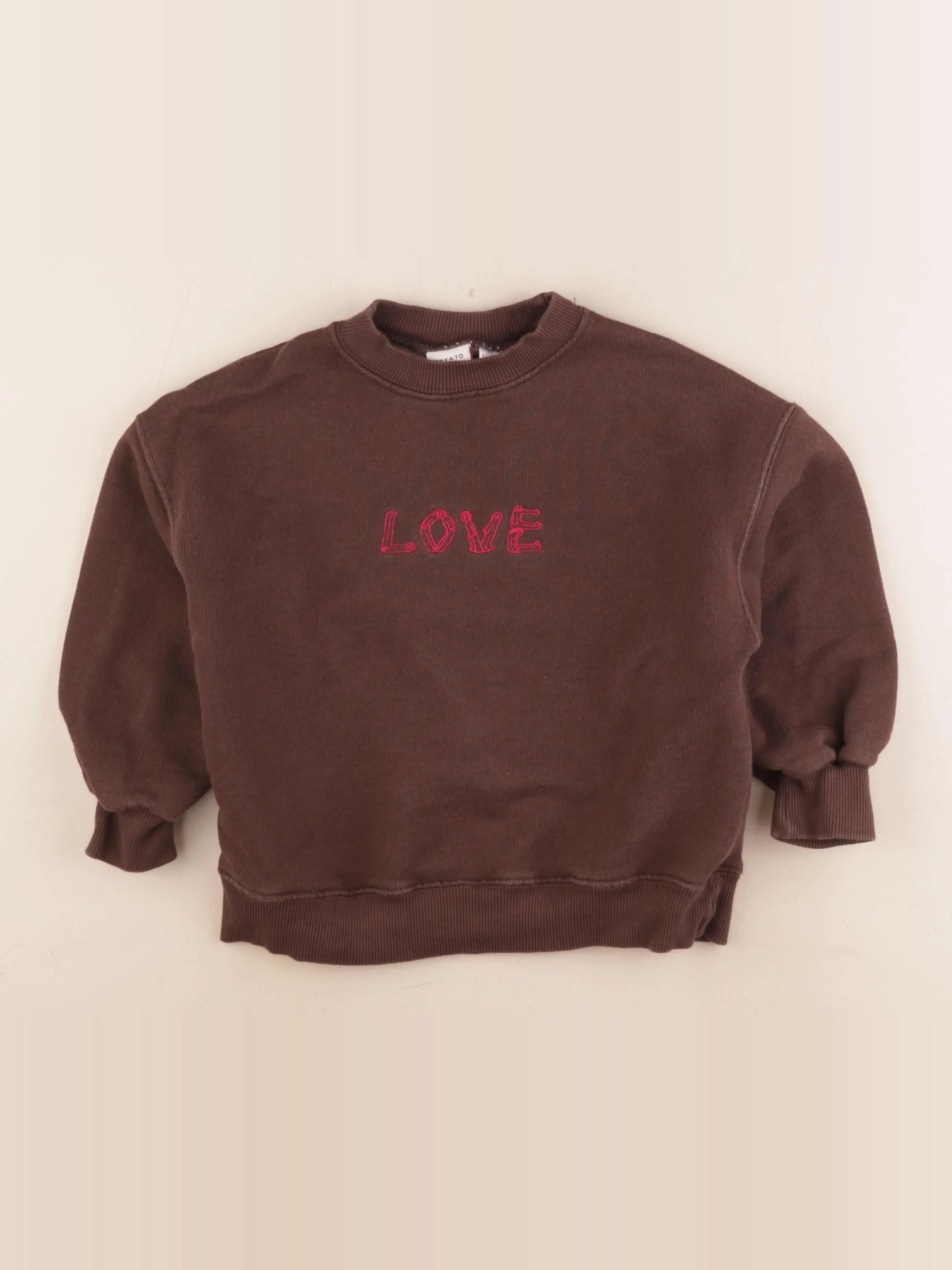 Zara - sweat marron, rose - 5 ans