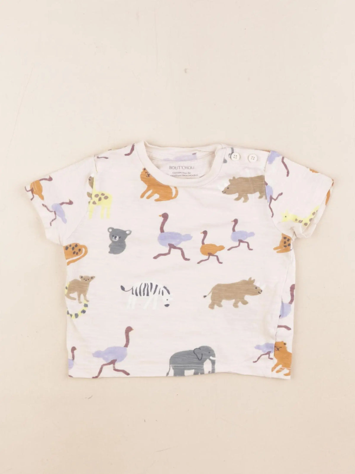 Boutchou - tee-shirt beige - 12 mois