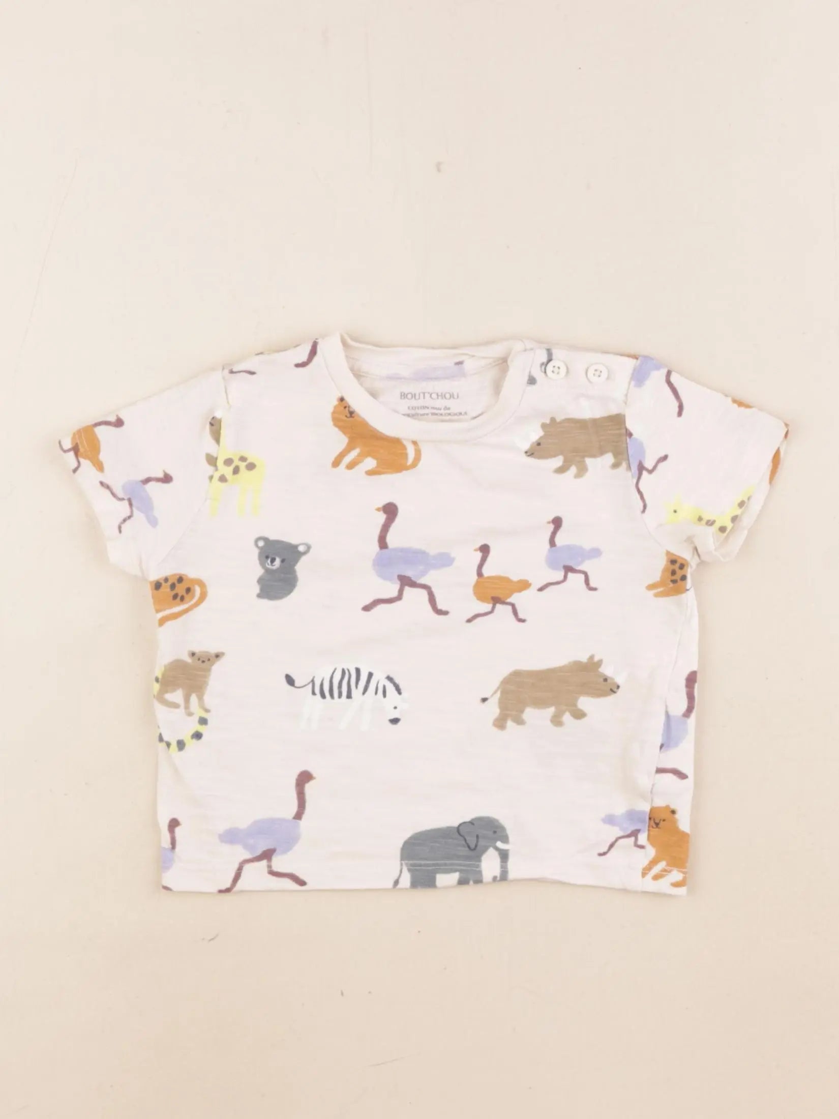 Boutchou - tee-shirt beige - 12 mois