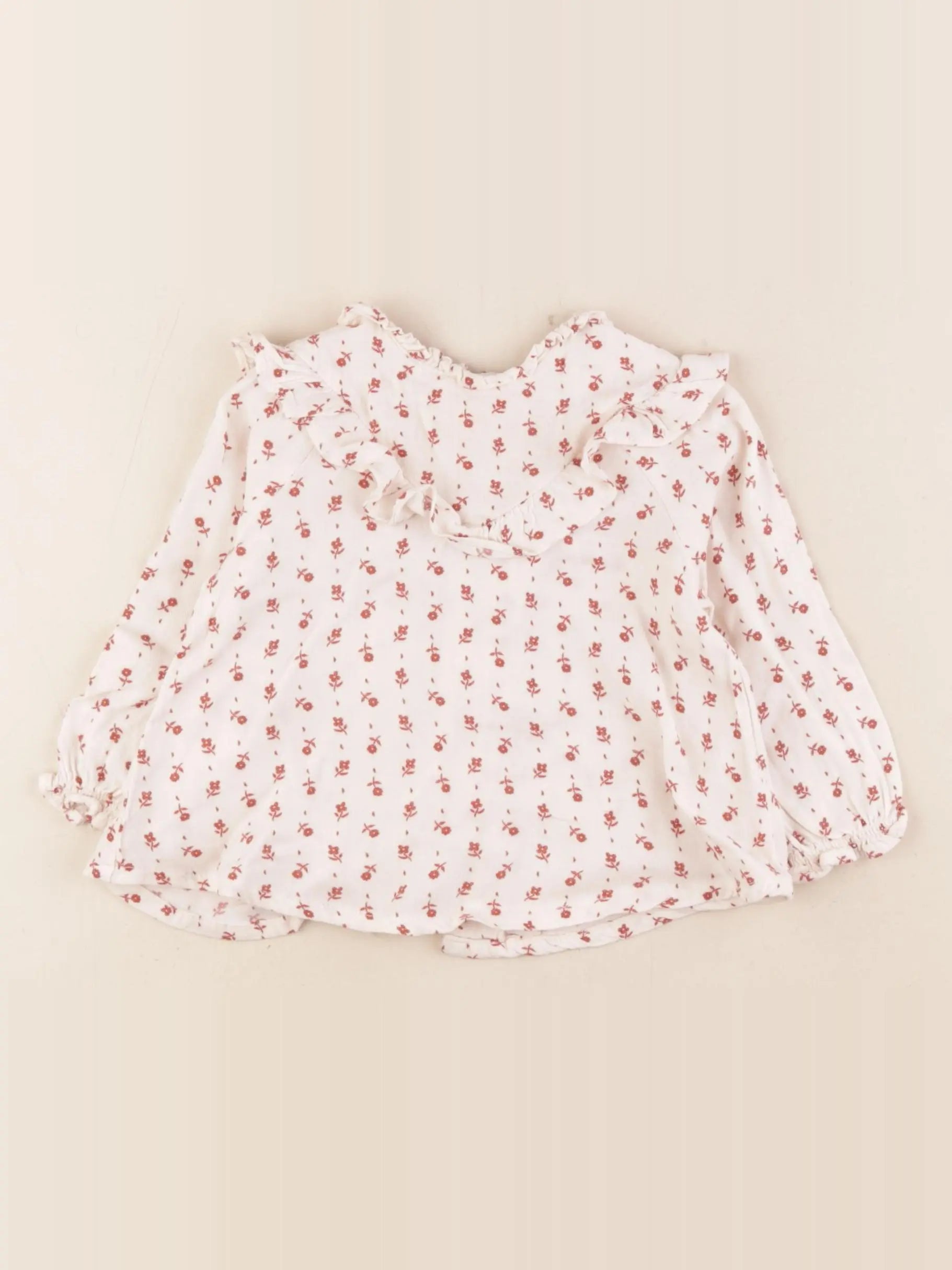 Vertbaudet - tee-shirt rouge, blanc - 12 mois
