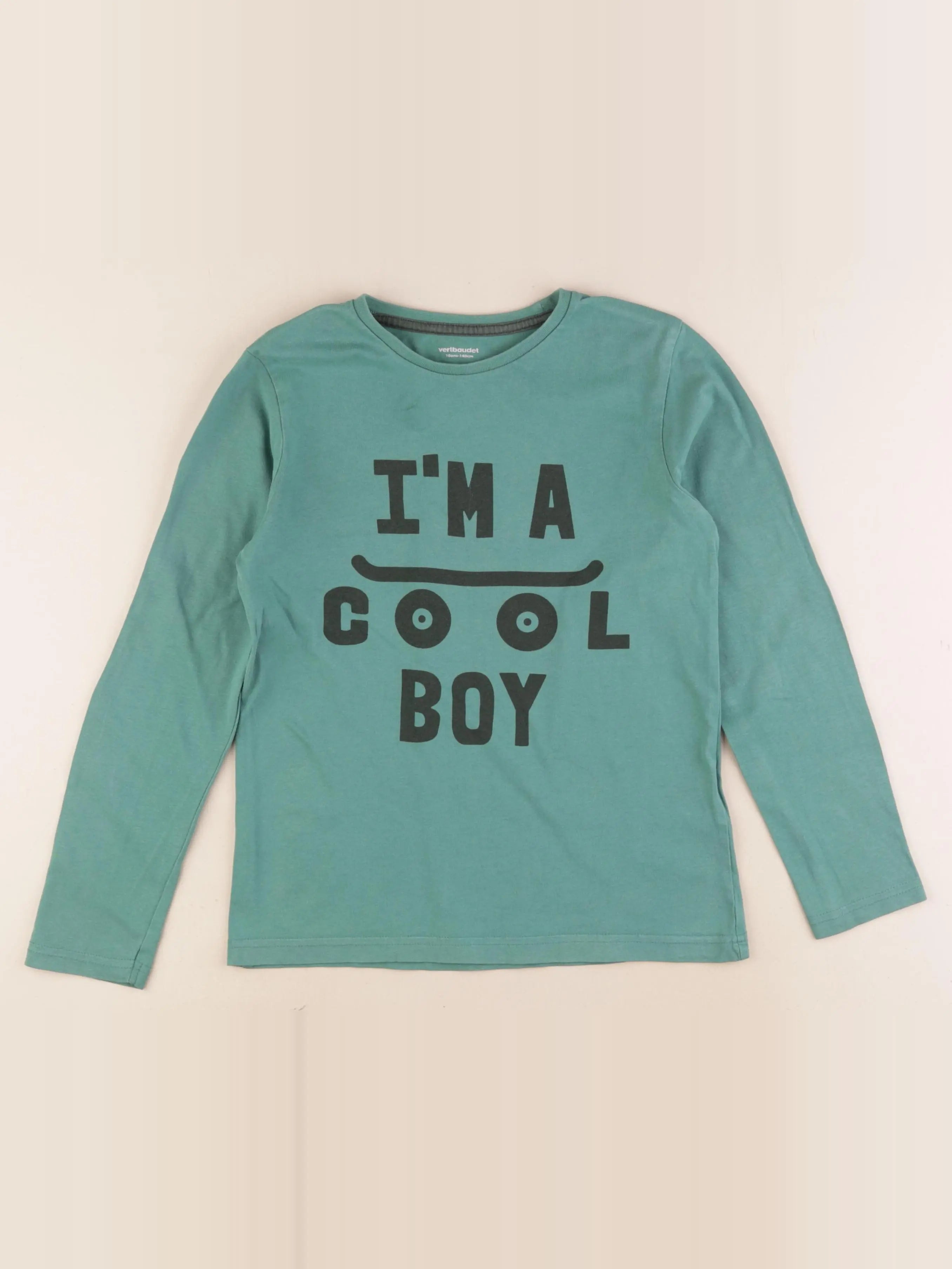 Vertbaudet - tee-shirt vert - 10 ans
