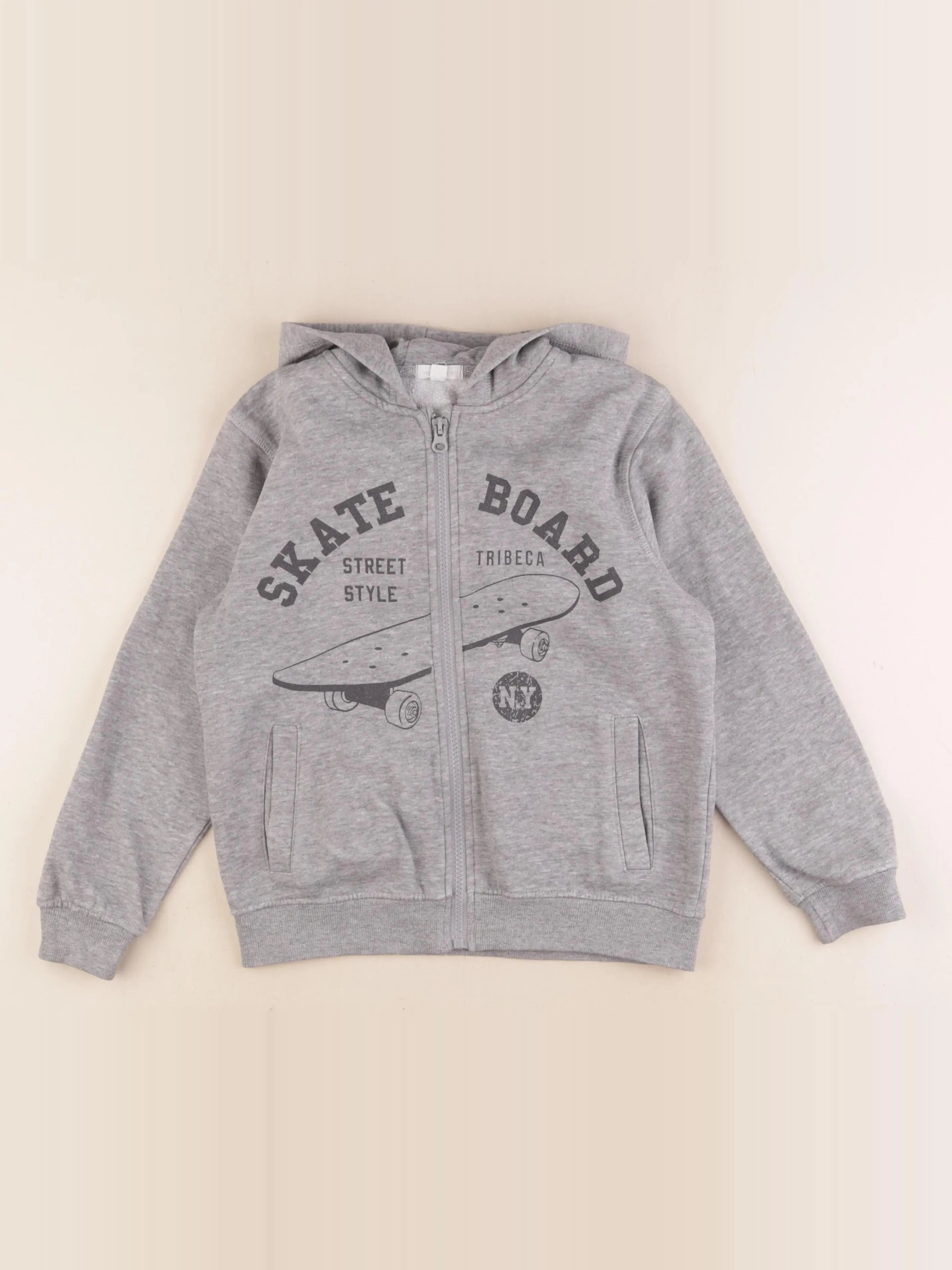 Vertbaudet - sweat gris - 10 ans