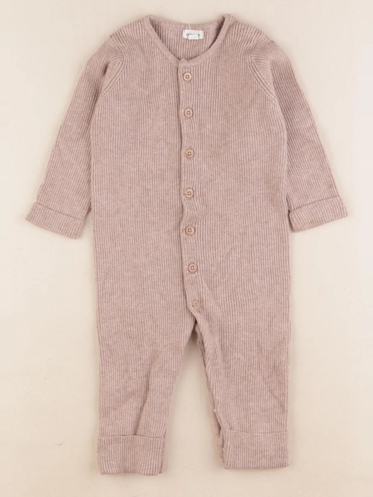 Vertbaudet - combinaison beige - 1 an