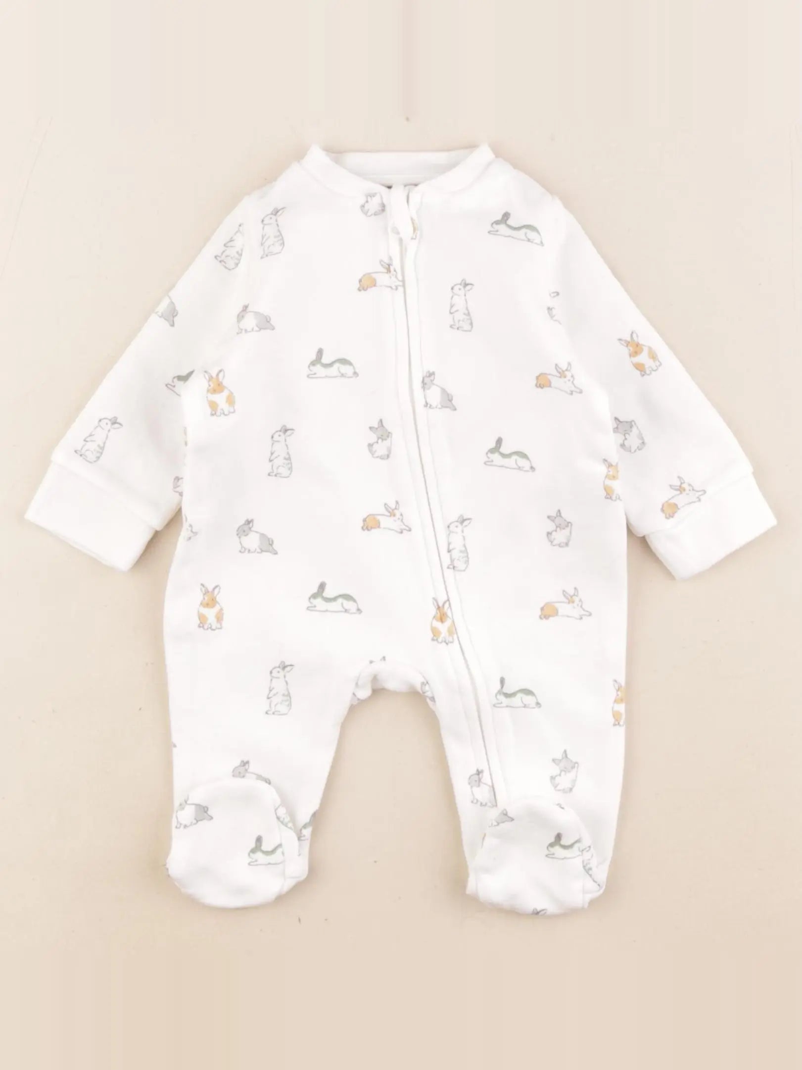 Boutchou - pyjama coton blanc - 1 mois
