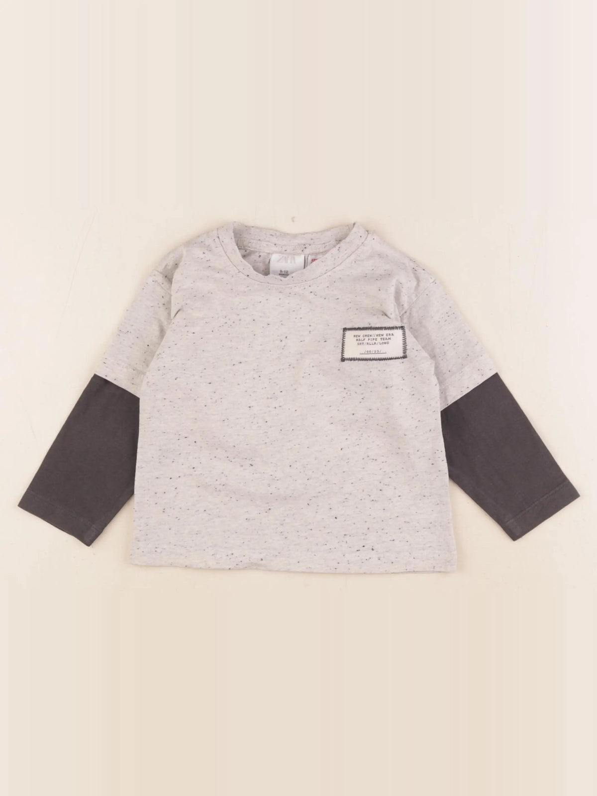 Zara - tee-shirt gris - 9/12 mois